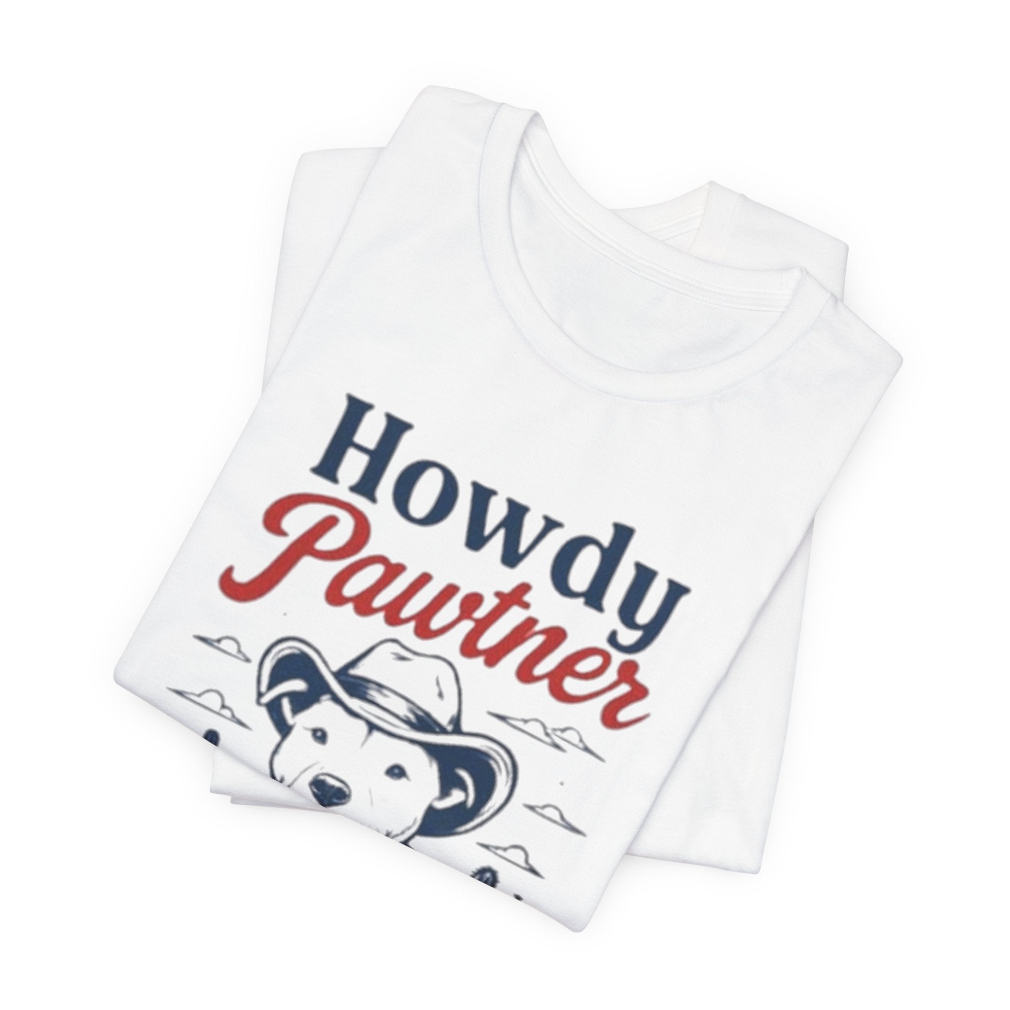 Howdy Pawtner Dog Cowboy Tee | Pit bull tee,Western Cactus Puppy Illustration