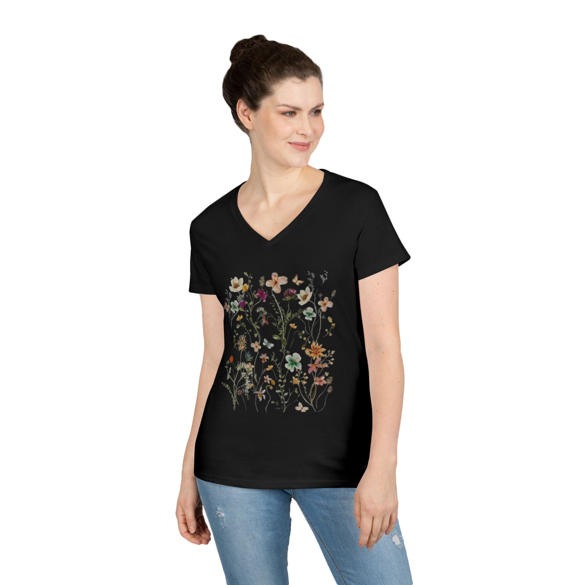Floral Meadow V-Neck Tee