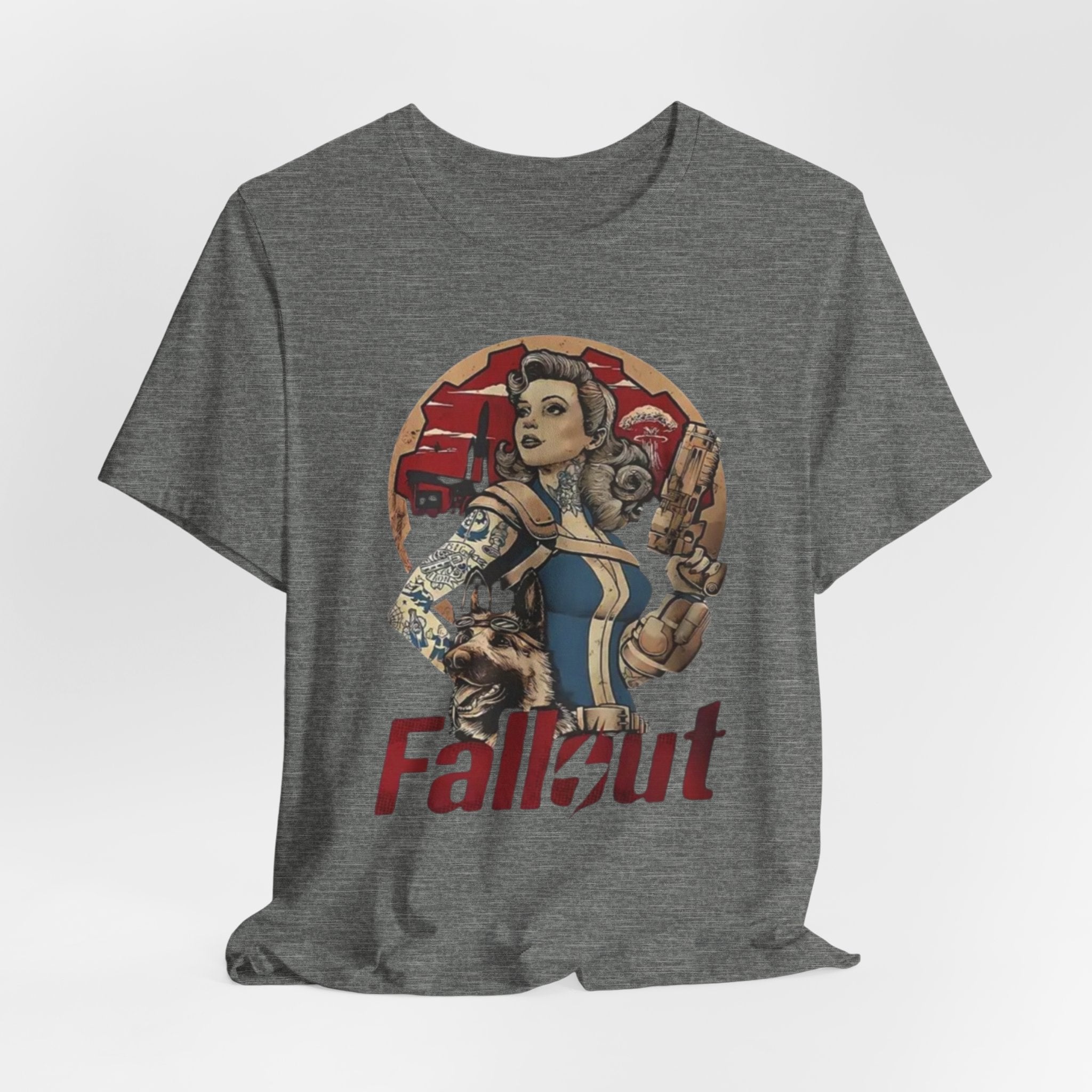 Fallout Pin-Up T‑Shirt — Vintage Vault Girl Retro Video Game Tee