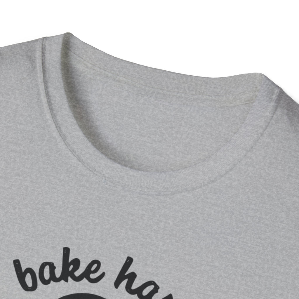 Bake Hard or Go Home T-Shirt | Skull Baker, Rolling Pin & Whisk Design