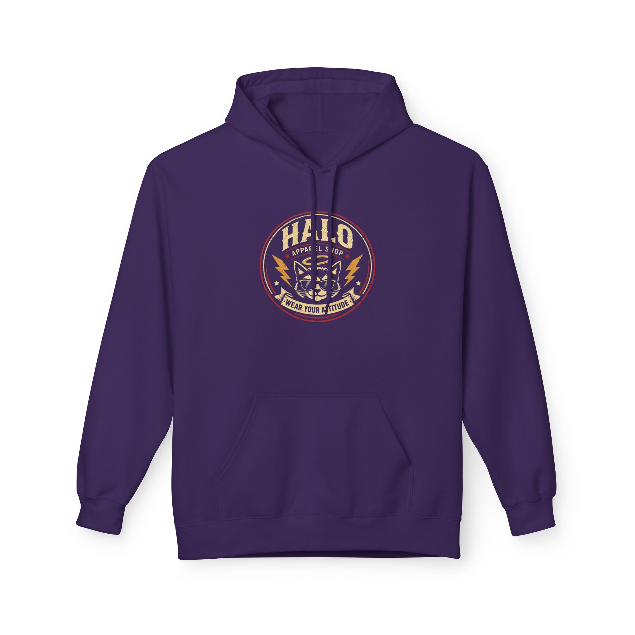 Halo Apparel Shop Hoodie, Vintage Patch Hoodie — Courage, Honor, Rescue Crew Sweatshirt