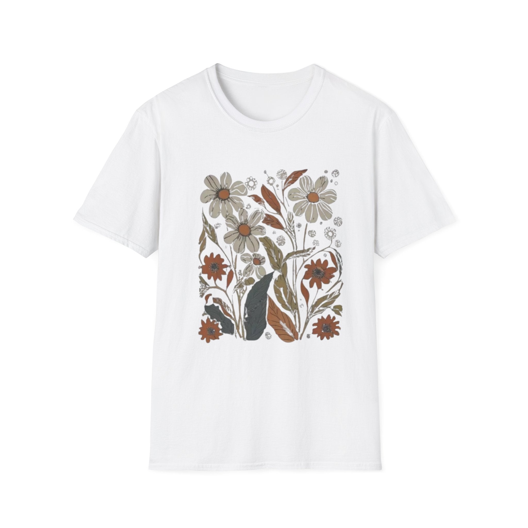 Botanical T-Shirt, Floral Tee, Lover Tee, Gift for Cat Owners, Nature-Inspired Apparel, Cute Animal Shirt, Casual Wardrobe Essential