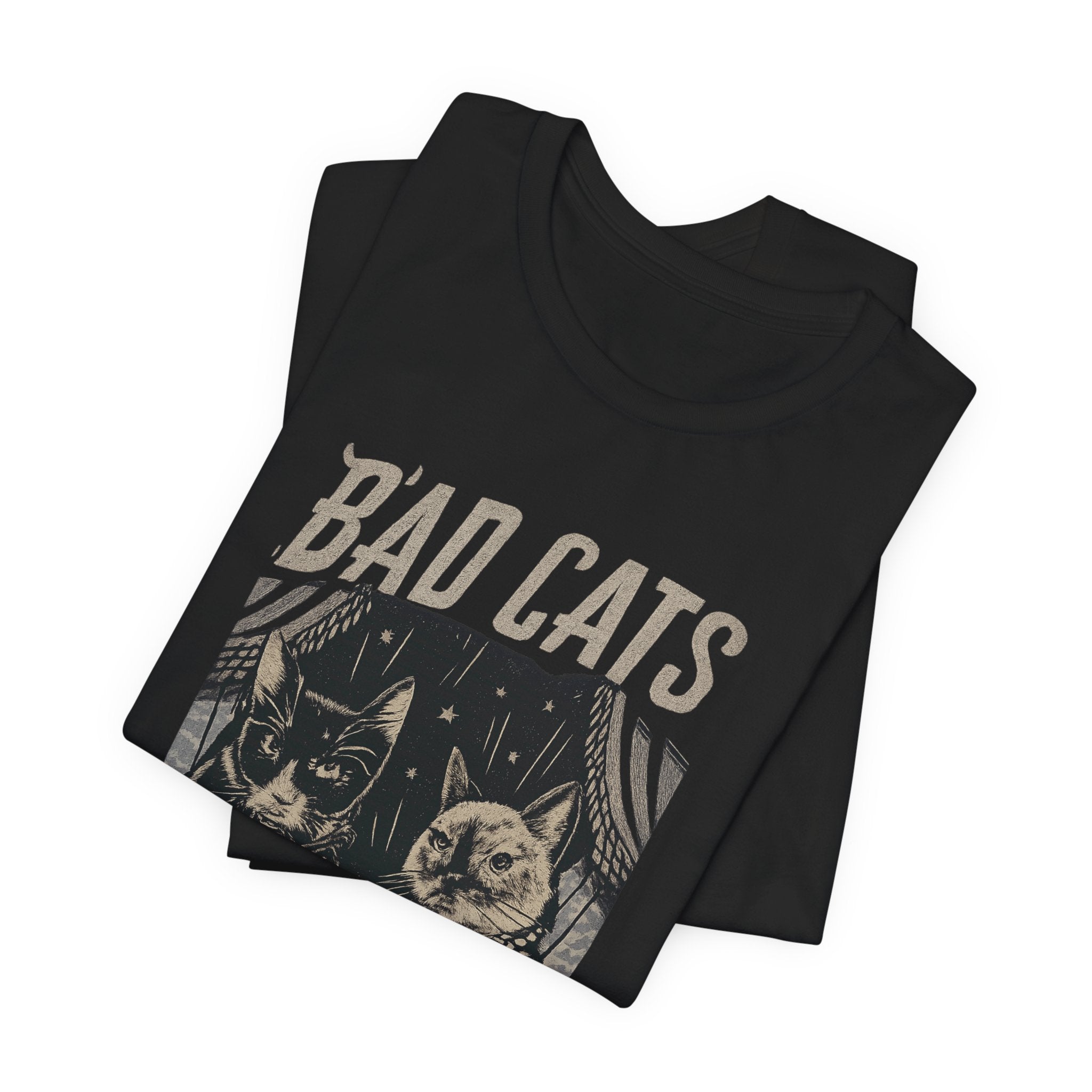 Bad Cats Graphic Tee — Retro Vintage Cat Illustration T-Shirt