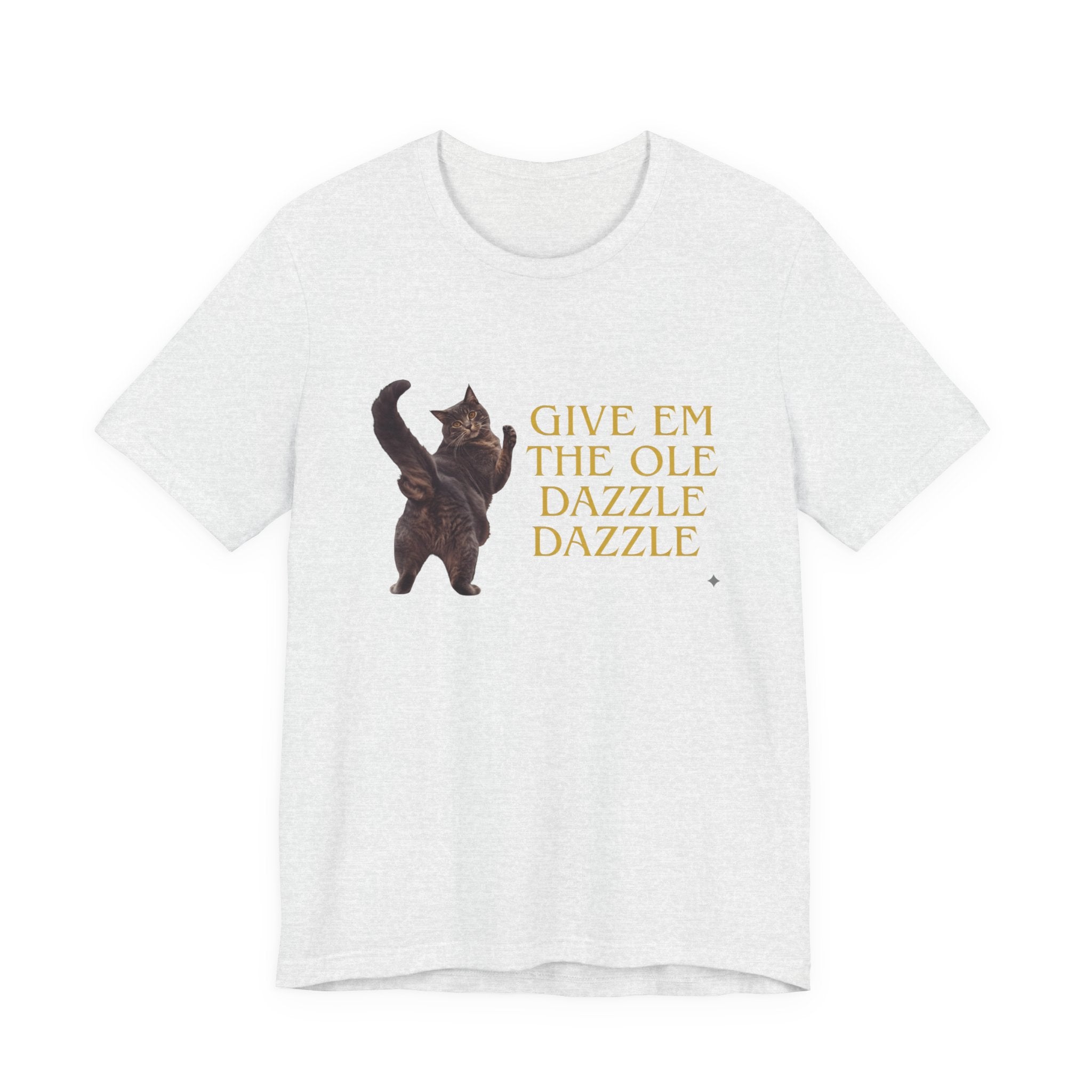 Give 'Em the Ole Dazzle Dazzle Cat T-Shirt | Retro Cat Illustration