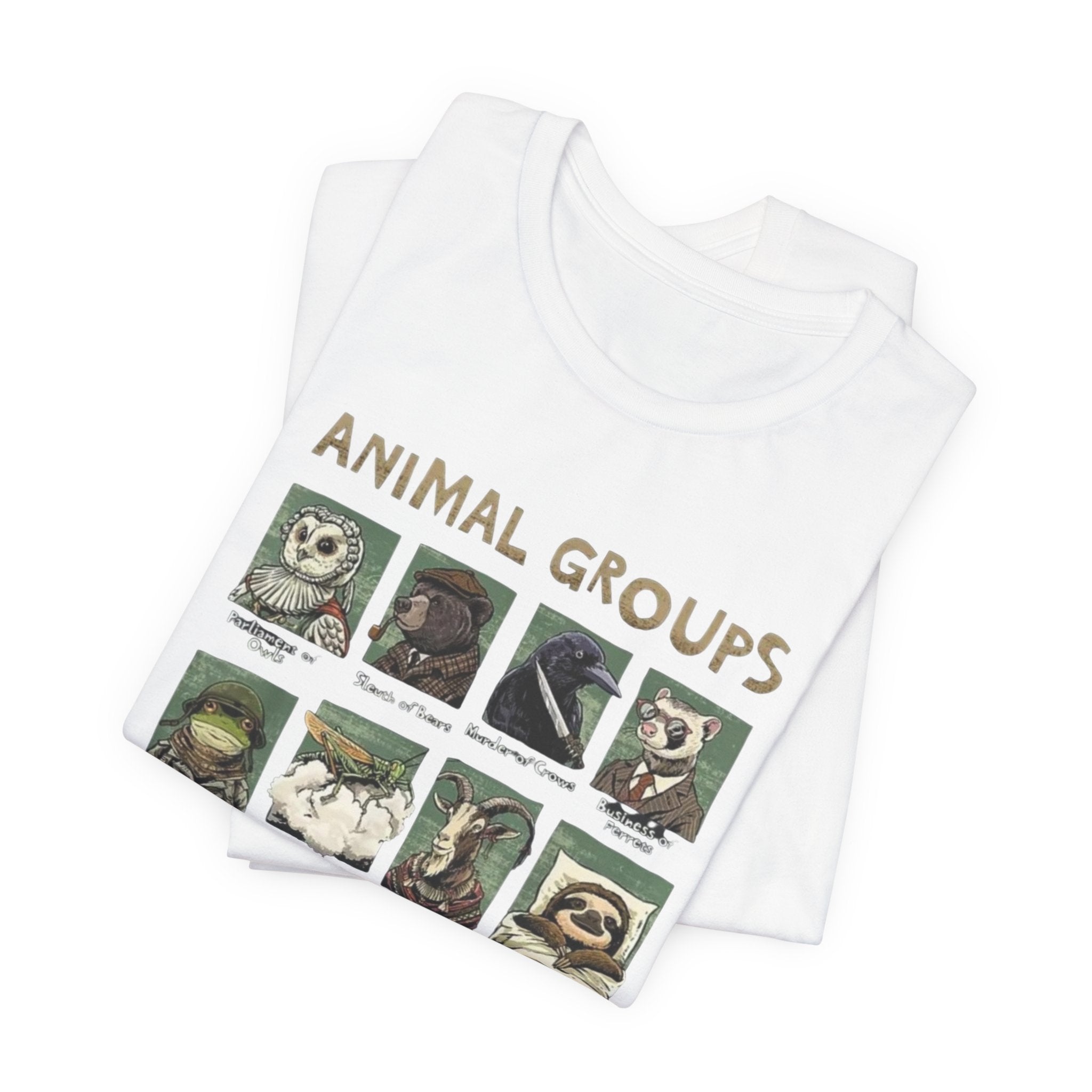 Animal Groups tee | Vintage animal illustrations grid