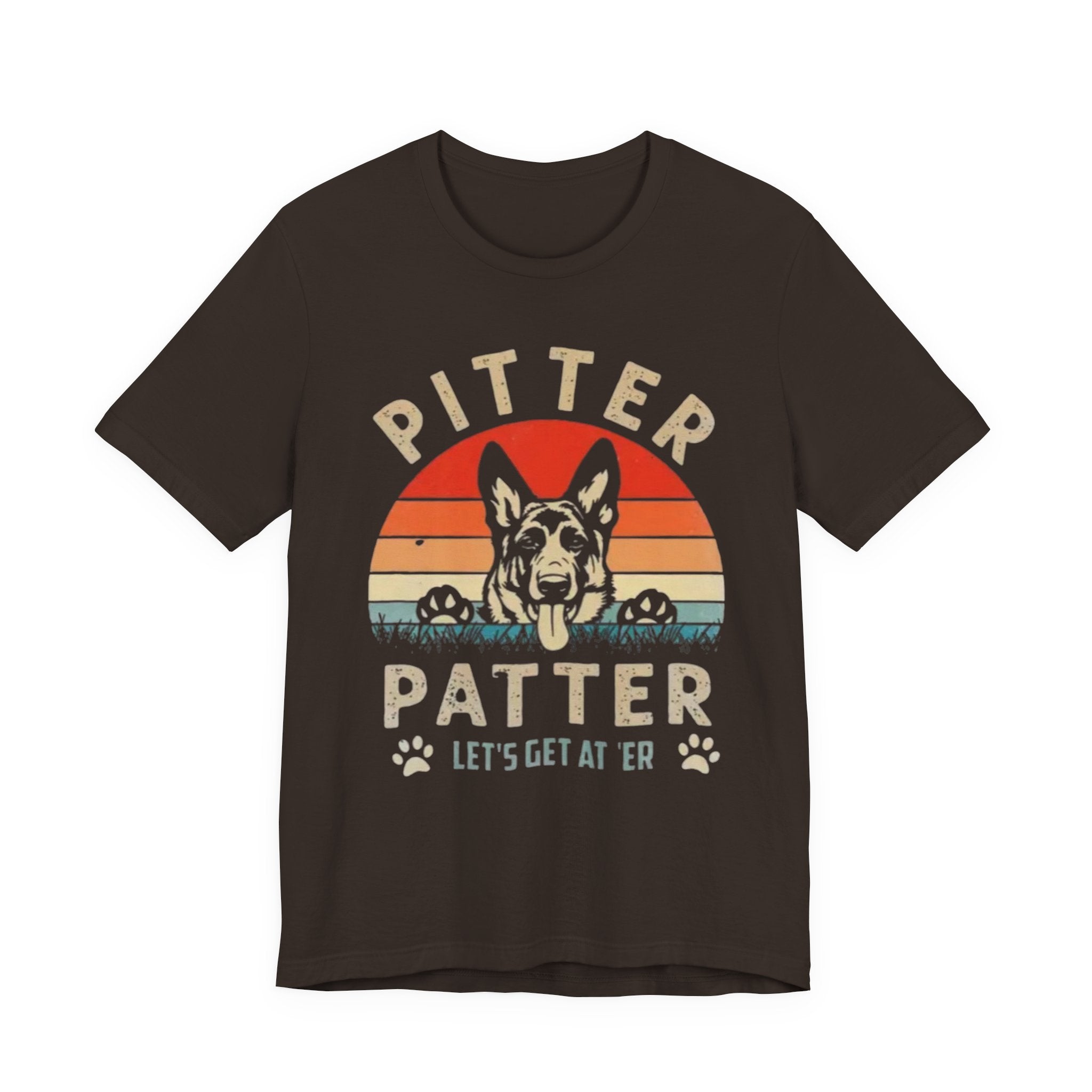 Pitter Patter German Shepherd Tee — 'Let's Get at 'Er' Retro Dog T-Shirt