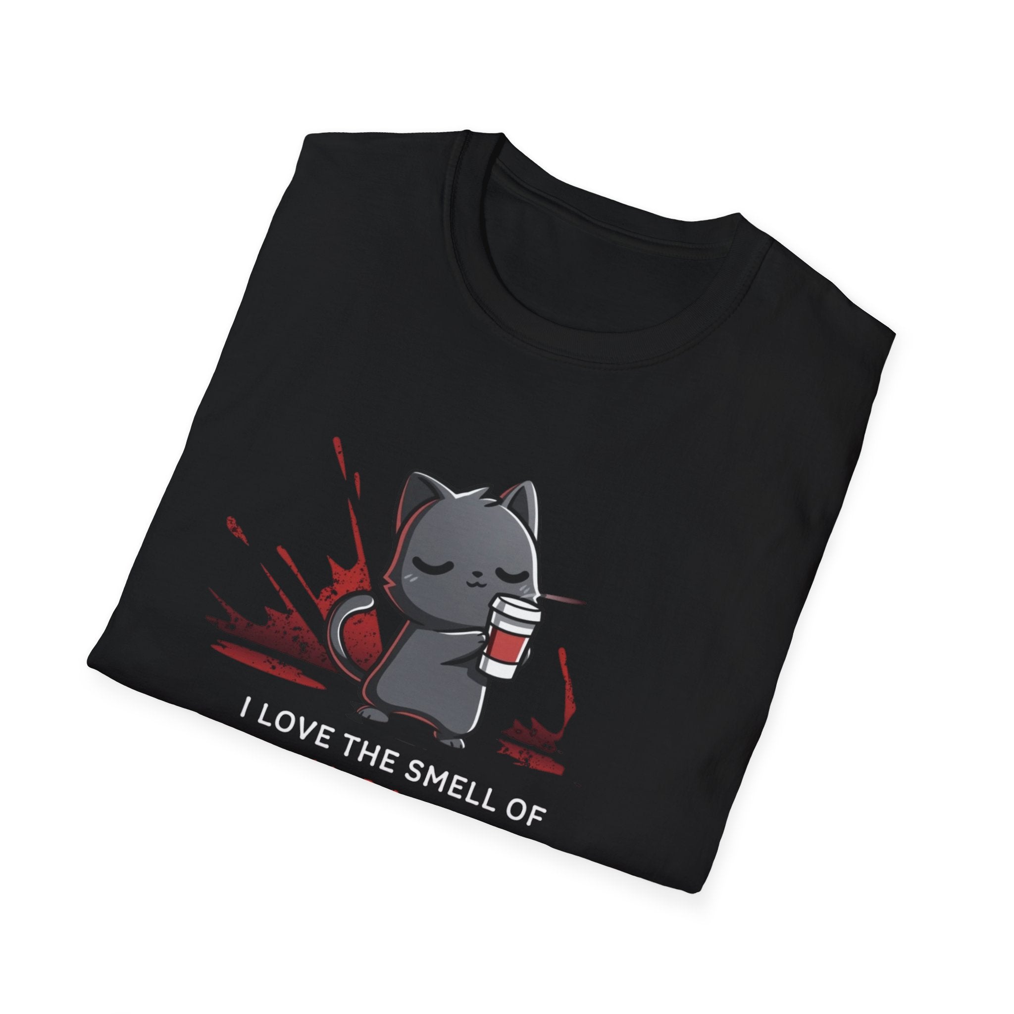 Anti-Murder Juice Cat T-Shirt | Cute Dark Humor Coffee Tee