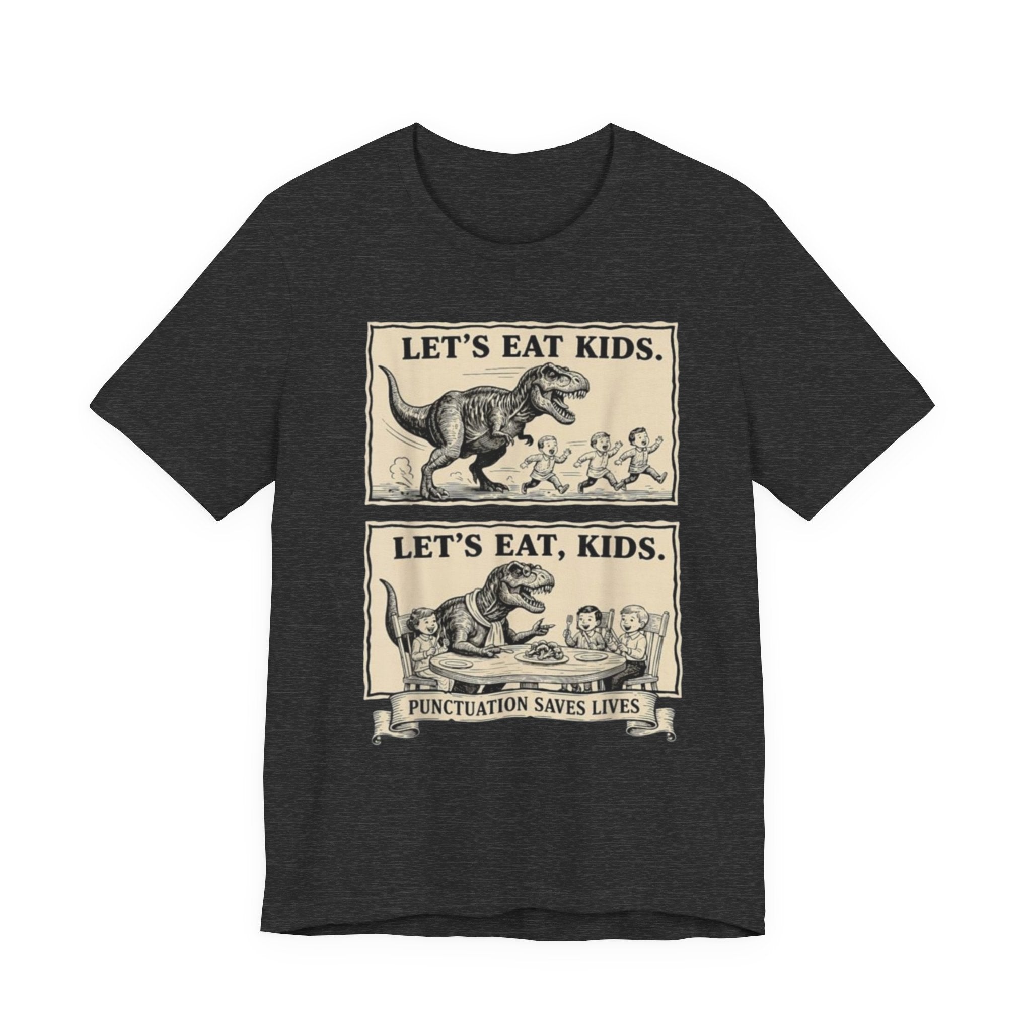 Punctuation Saves Lives comic panel Tee | Let's eat kids, Let's eat, kids design, English Teacher shirt