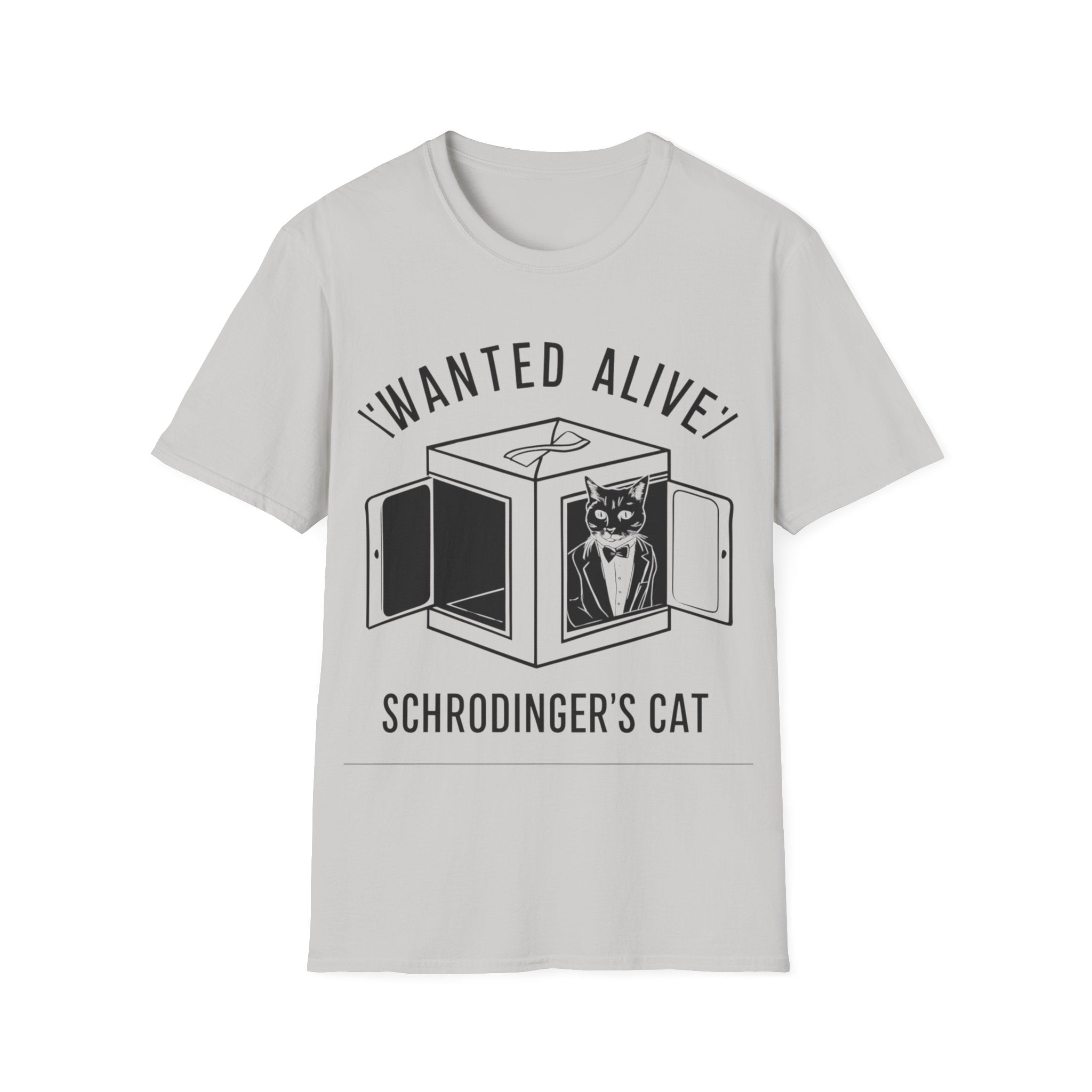 Schrodinger's Cat Science Unisex Softstyle T-Shirt, Quantum Super Position Funny Cat Shirt, Gift for Science Lovers, Physics Tee, Geeky