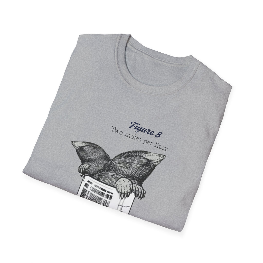 Two Moles per liter tee, Mole Illustration in Beaker T-Shirt | Vintage Science Sketch