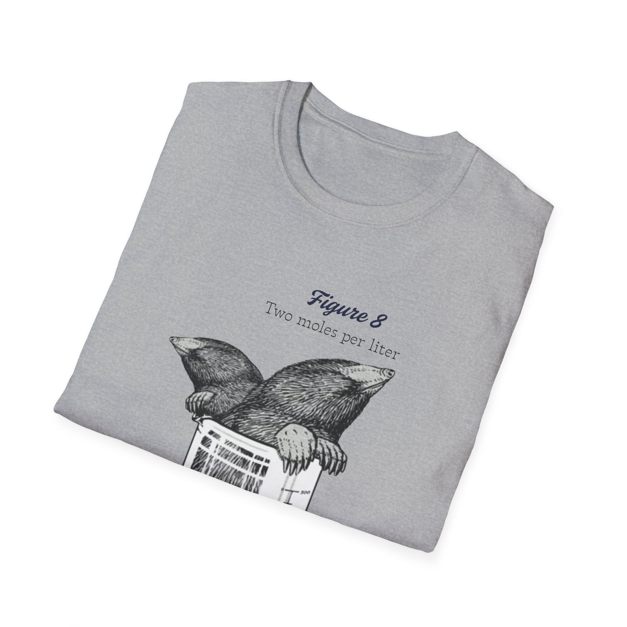 Two Moles per liter tee, Mole Illustration in Beaker T-Shirt | Vintage Science Sketch