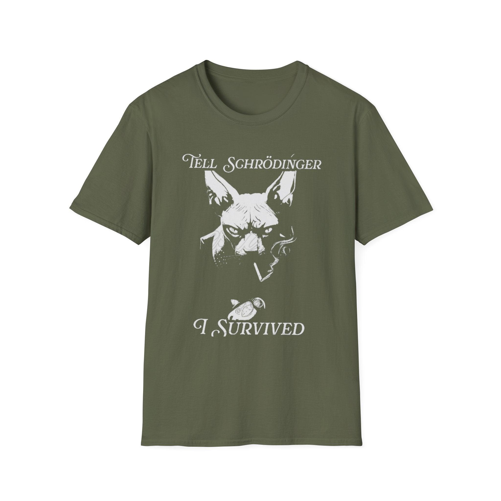 Tell Schrödinger I Survived Cat Graphic Tee