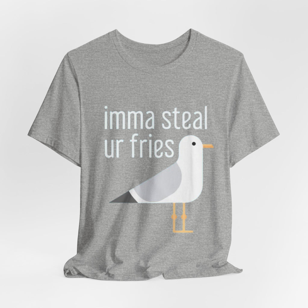 Funny Seagull Tee | Imma Steal Ur Fries | Casual T-Shirt, Gift for Food Lovers, Beachwear, Summer Outing, Humorous Apparel