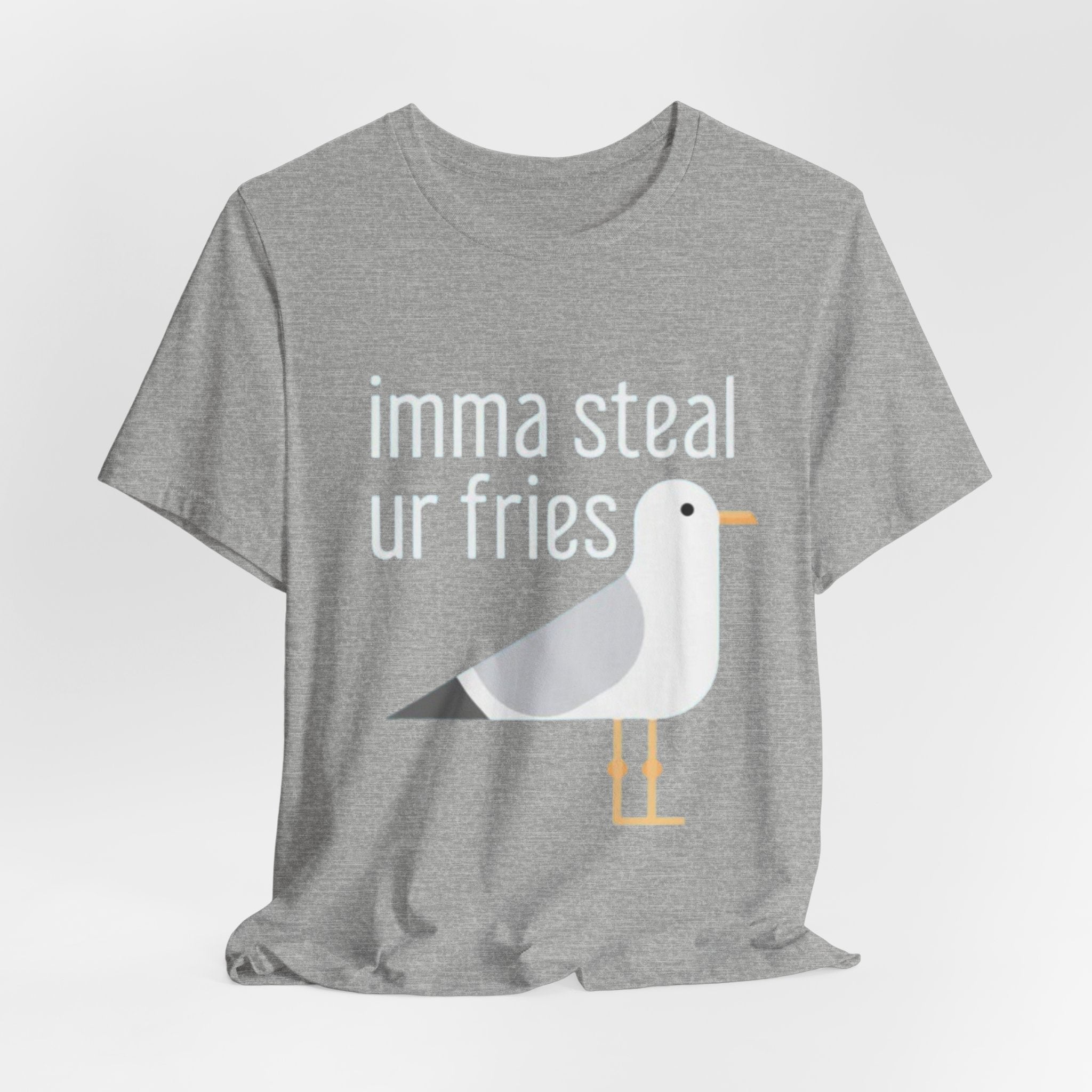 Funny Seagull Tee | Imma Steal Ur Fries | Casual T-Shirt, Gift for Food Lovers, Beachwear, Summer Outing, Humorous Apparel