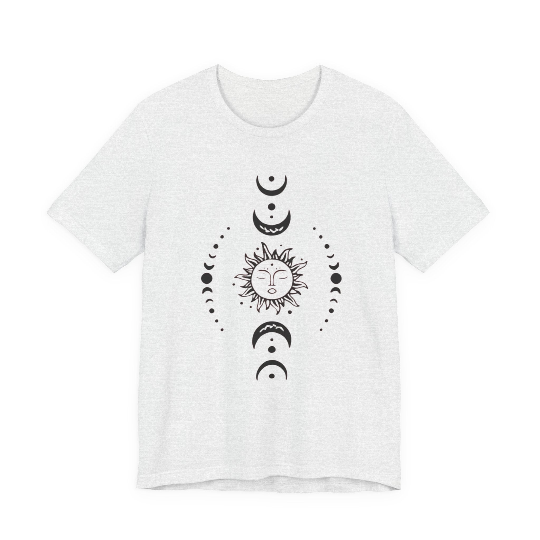 Celestial Phase Unisex Tee | Sun and Moon Graphic Tee, Astrology Shirt, Boho Style, Gift for Sky Lovers, Casual Everyday Wear