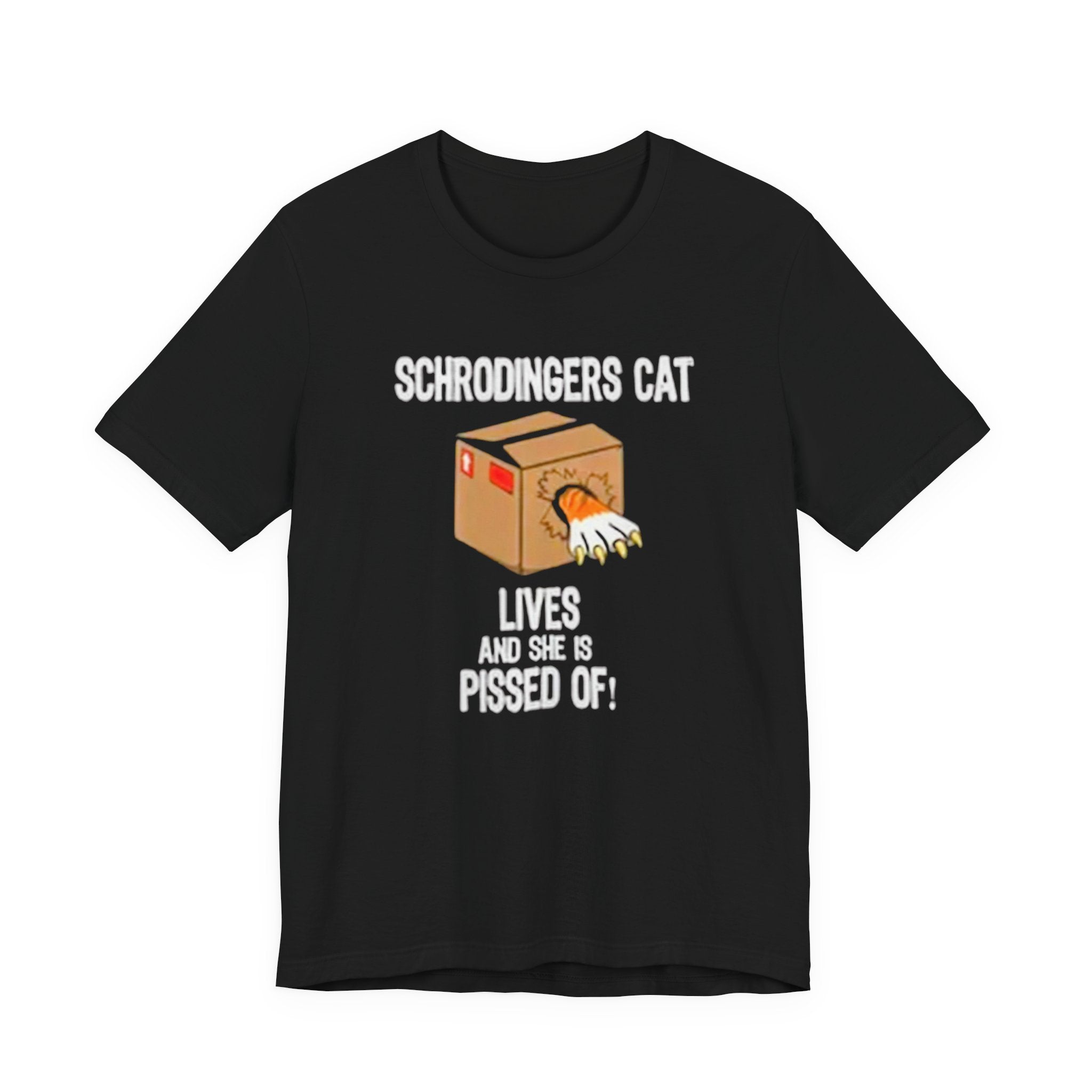 Schrodingers Cat Angry Cat Box T-Shirt | Science Humor Tee