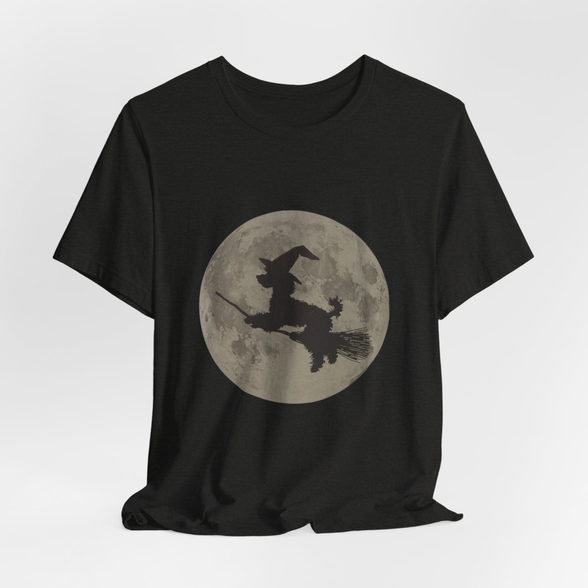 Poodle tee, Witchy Moon Graphic Tee, Spooky Halloween Shirt, Unisex Tee for Fall, Witch Costume Top, Magical Gift for Her