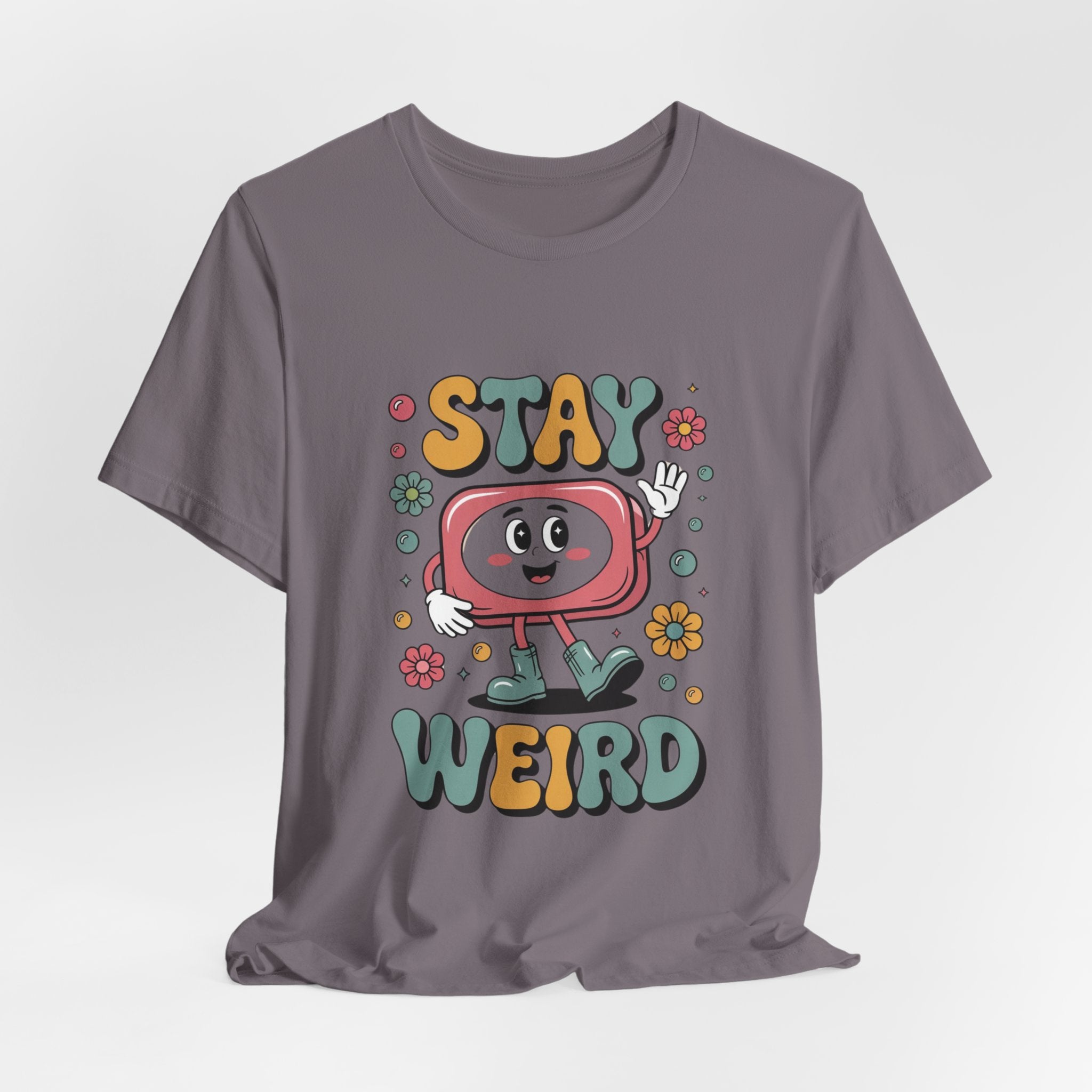 Stay Weird Unisex Jersey Tee - Fun Casual Fashion, Unique Gift, Friendship, Self-Expression, Cool Graphic Shirt