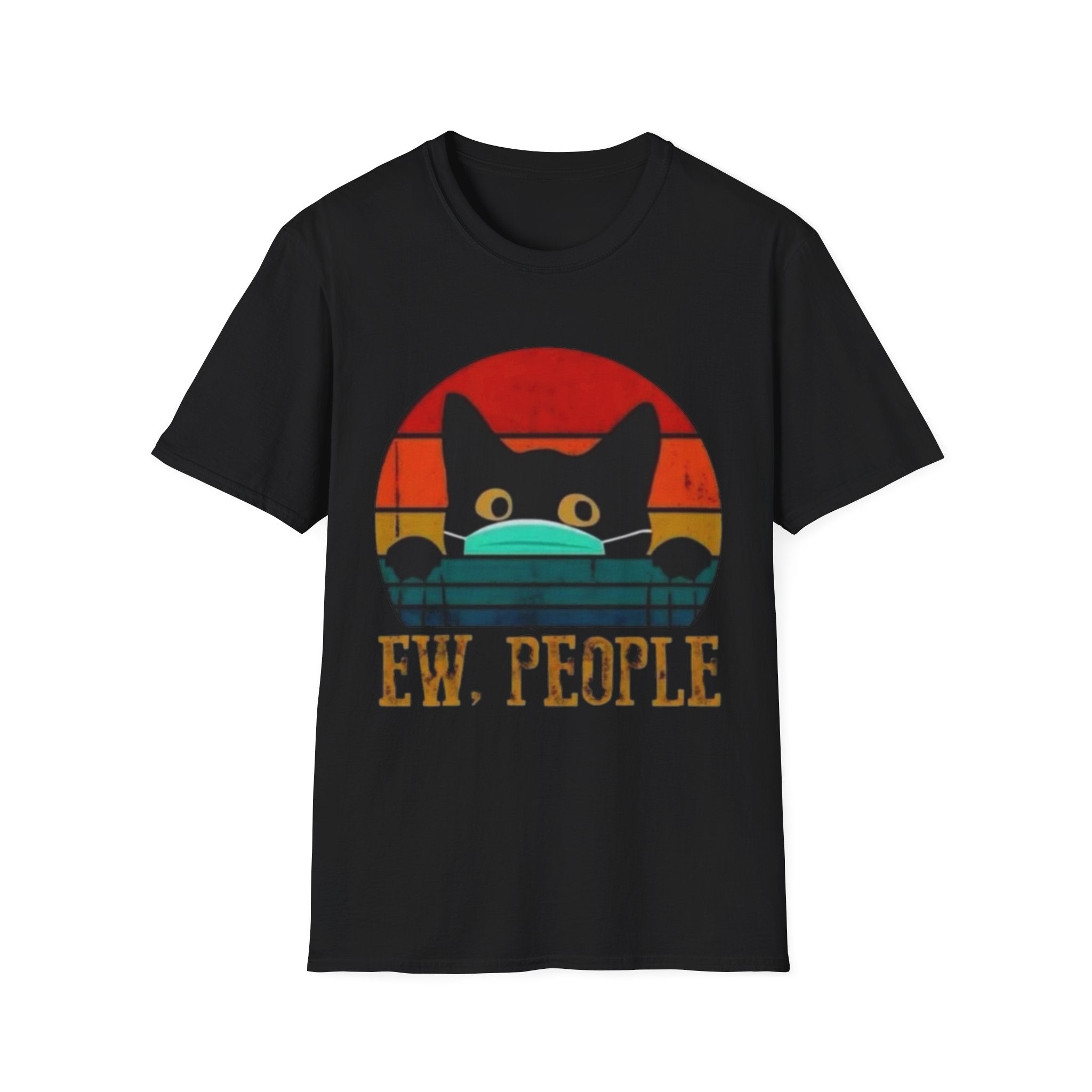 Ew People Cat Mask Tee — 'Ew, People' Funny Cat Graphic T-Shirt