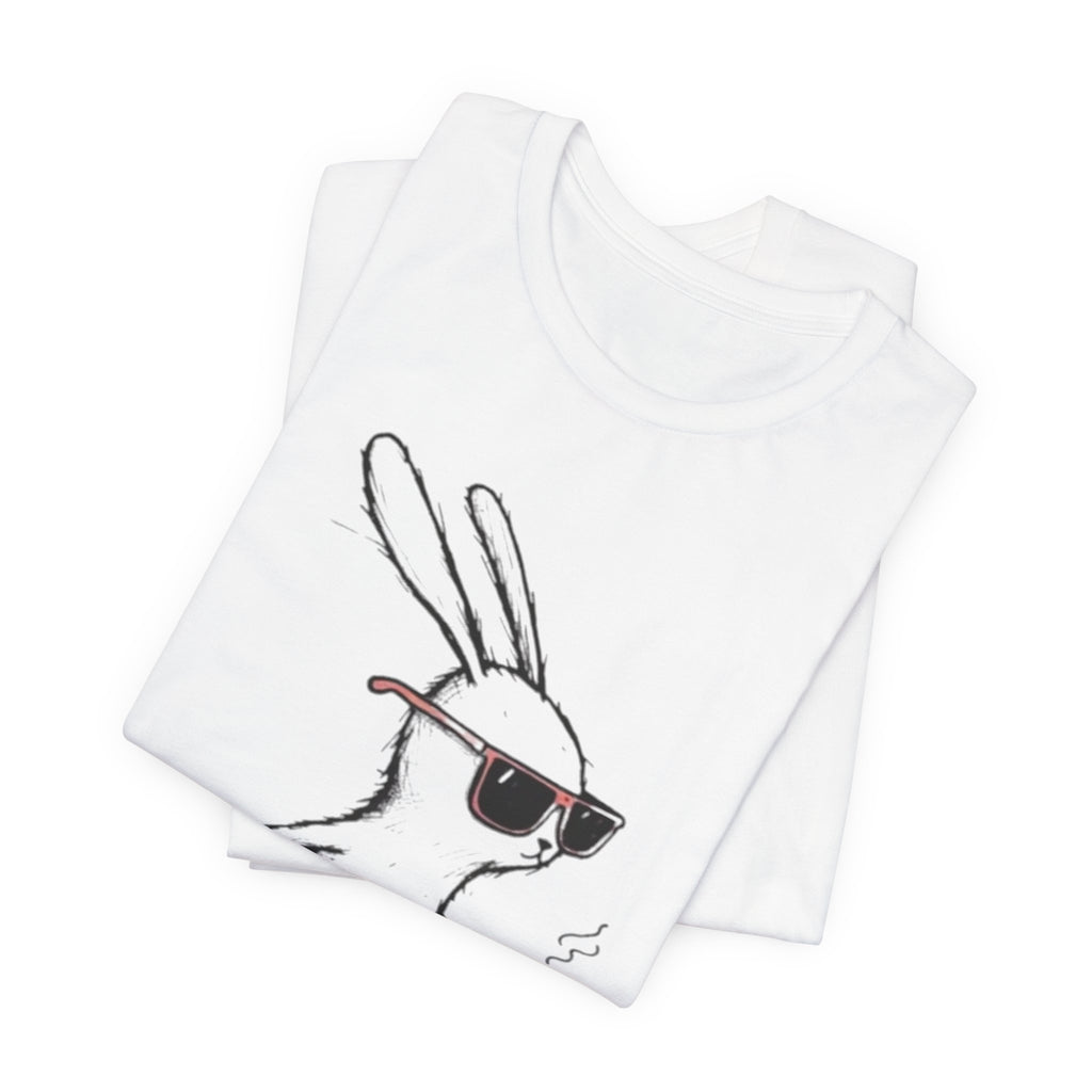 Cool Skateboarding Rabbit Tee, Unisex Short Sleeve Shirt, Funny Animal T-Shirt, Casual Daily Wear, Gift for Rabbit Lovers