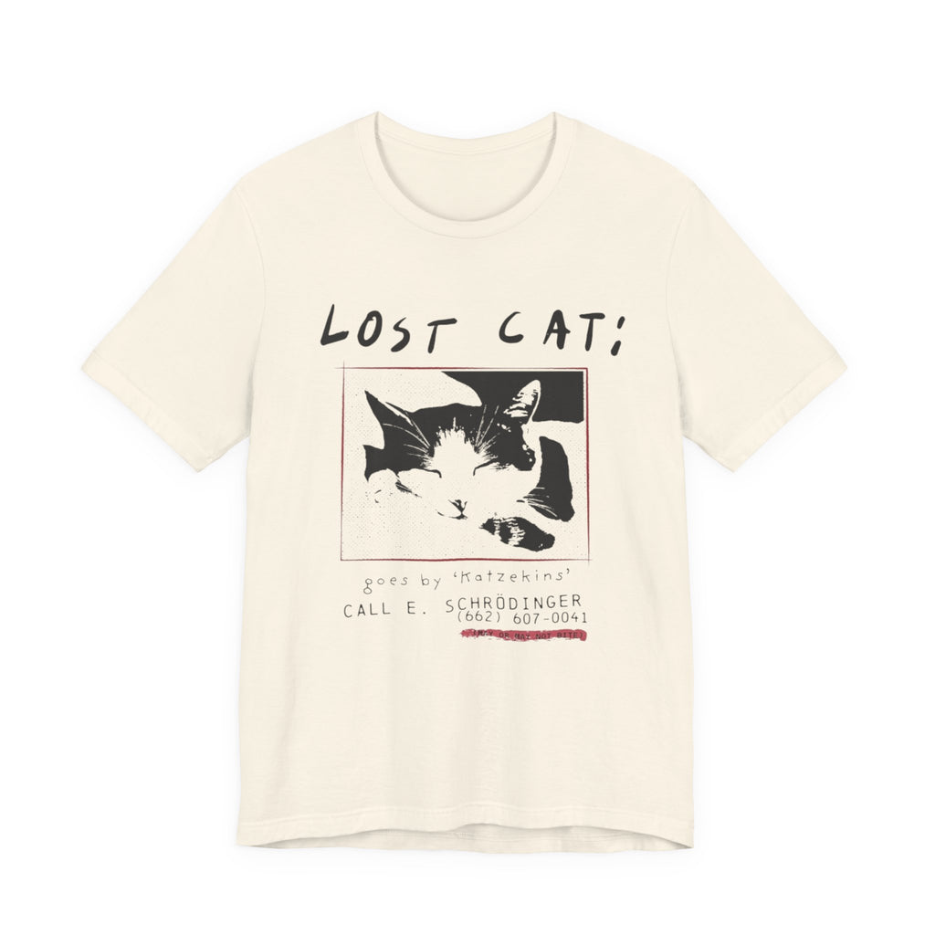 Lost Cat Poster Tee — Schrodinger Cat Graphic T-Shirt