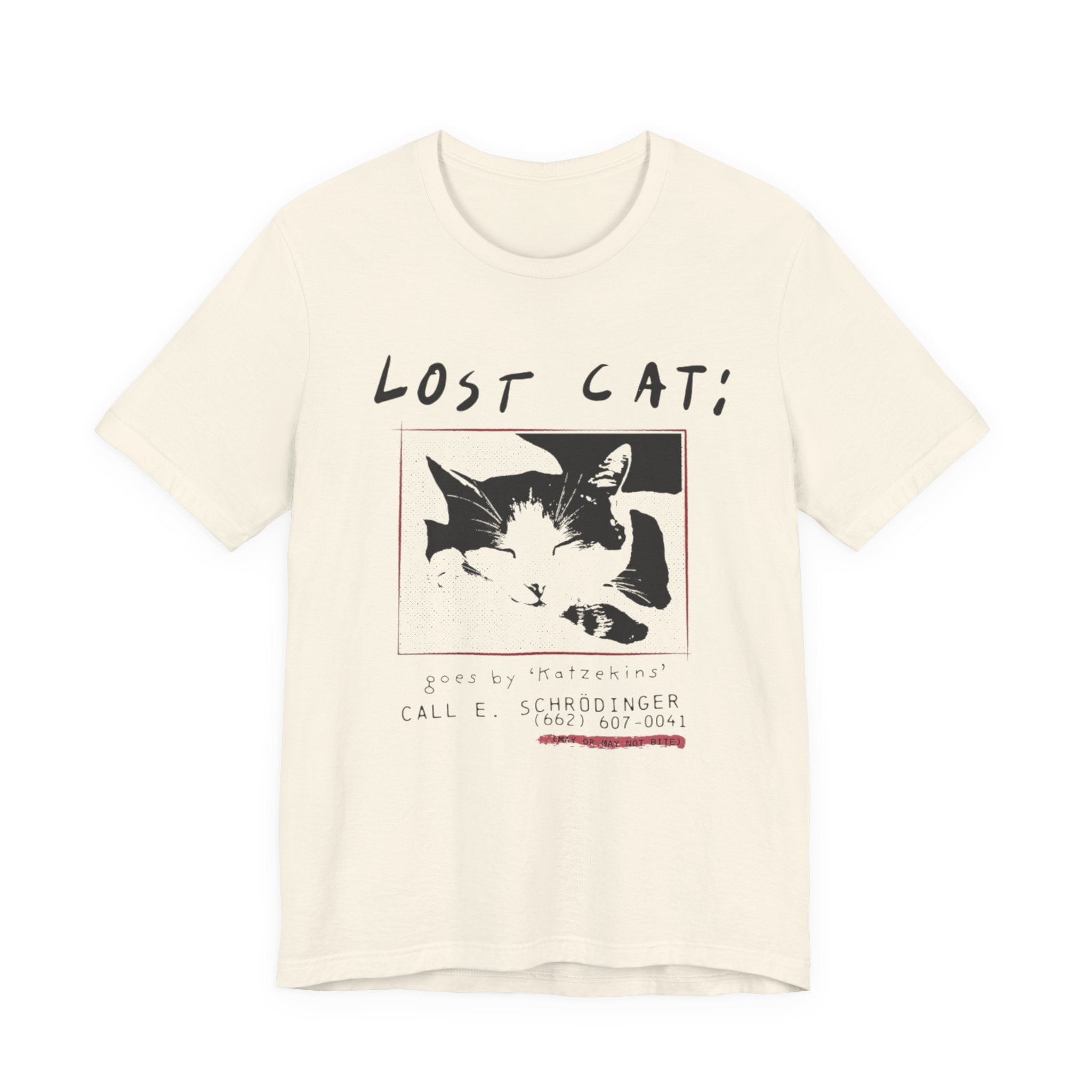 Lost Cat Poster Tee — Schrodinger Cat Graphic T-Shirt
