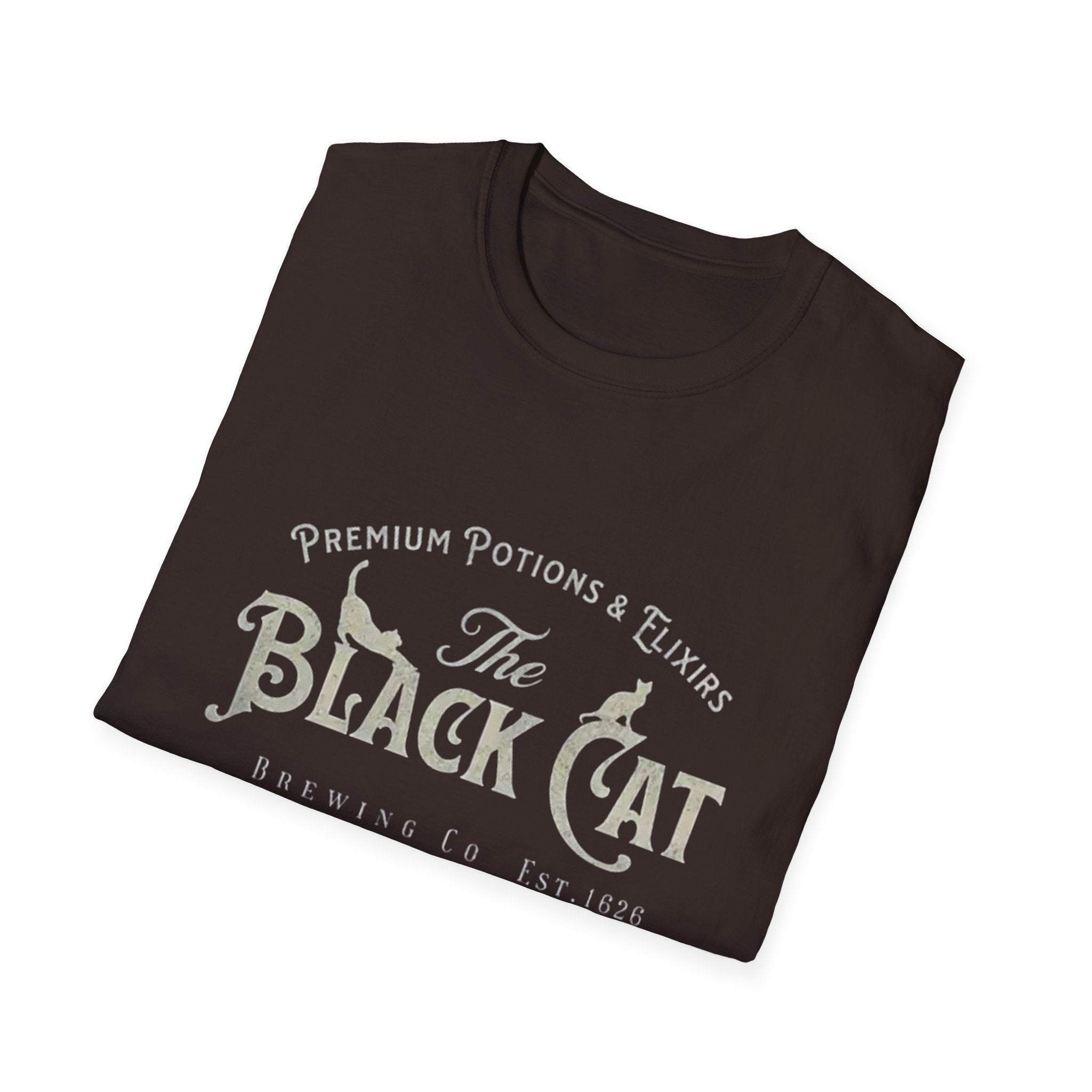 Vintage Black Cat Graphic T-Shirt, Witchy Shirt, Halloween Apparel, Softstyle Tee, Gift for Cat Lovers, Salem MA Merch