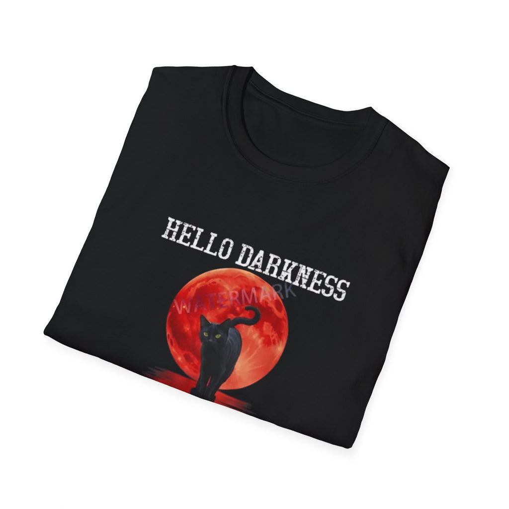 Red Moon Cat T-Shirt | Silhouette Reflection, Ocean Night