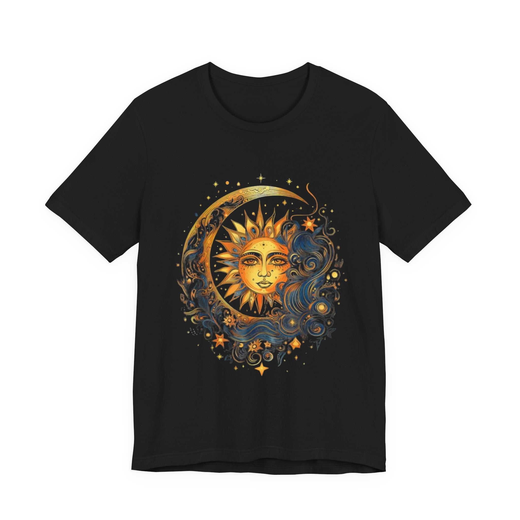 Sun and Moon Graphic Tee, Cosmic T-shirt for Astrology Lovers, Unisex Summer Tee, Celestial Art Shirt, Unique Gift Idea, Horoscope Fashion