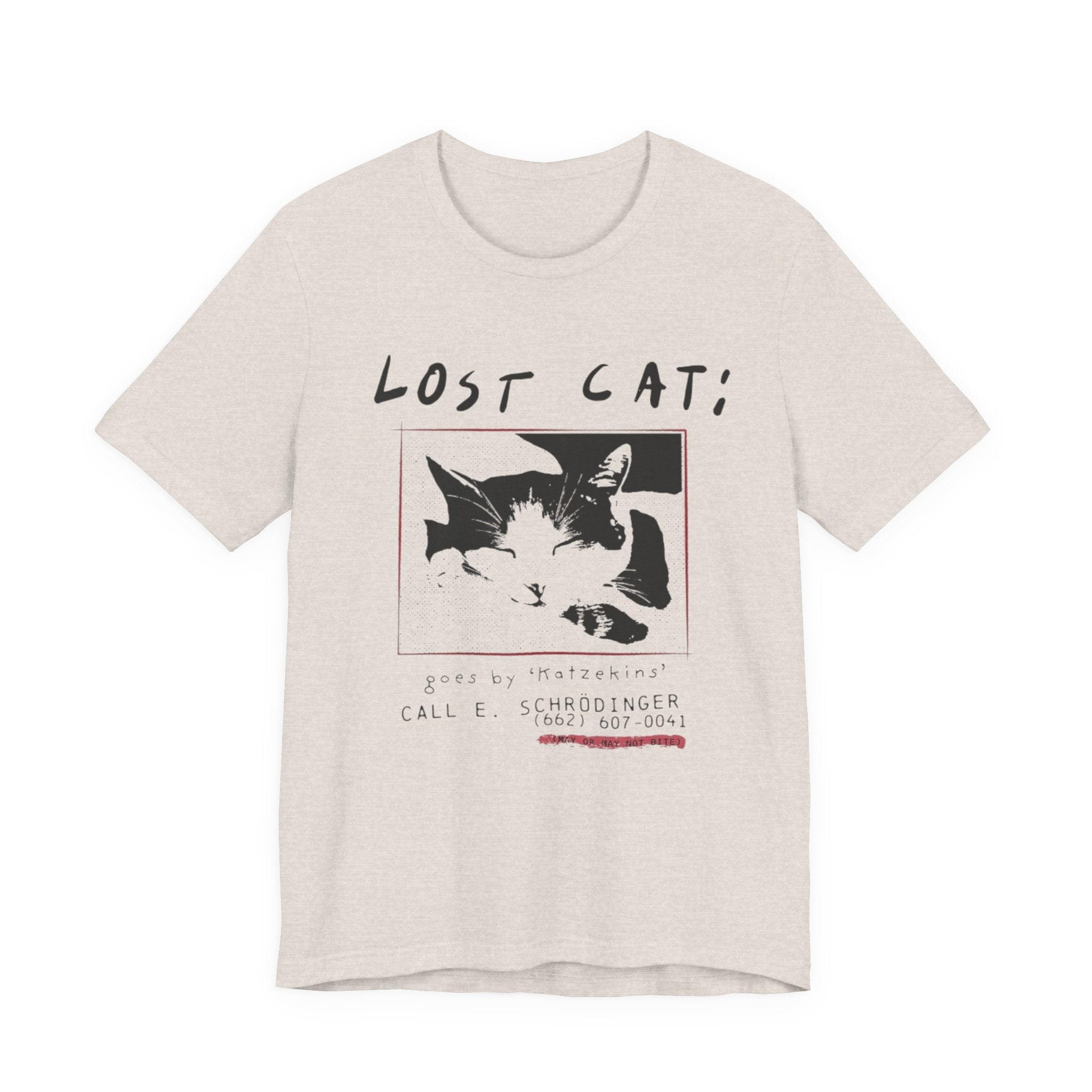 Lost Cat Poster Tee — Schrodinger Cat Graphic T-Shirt