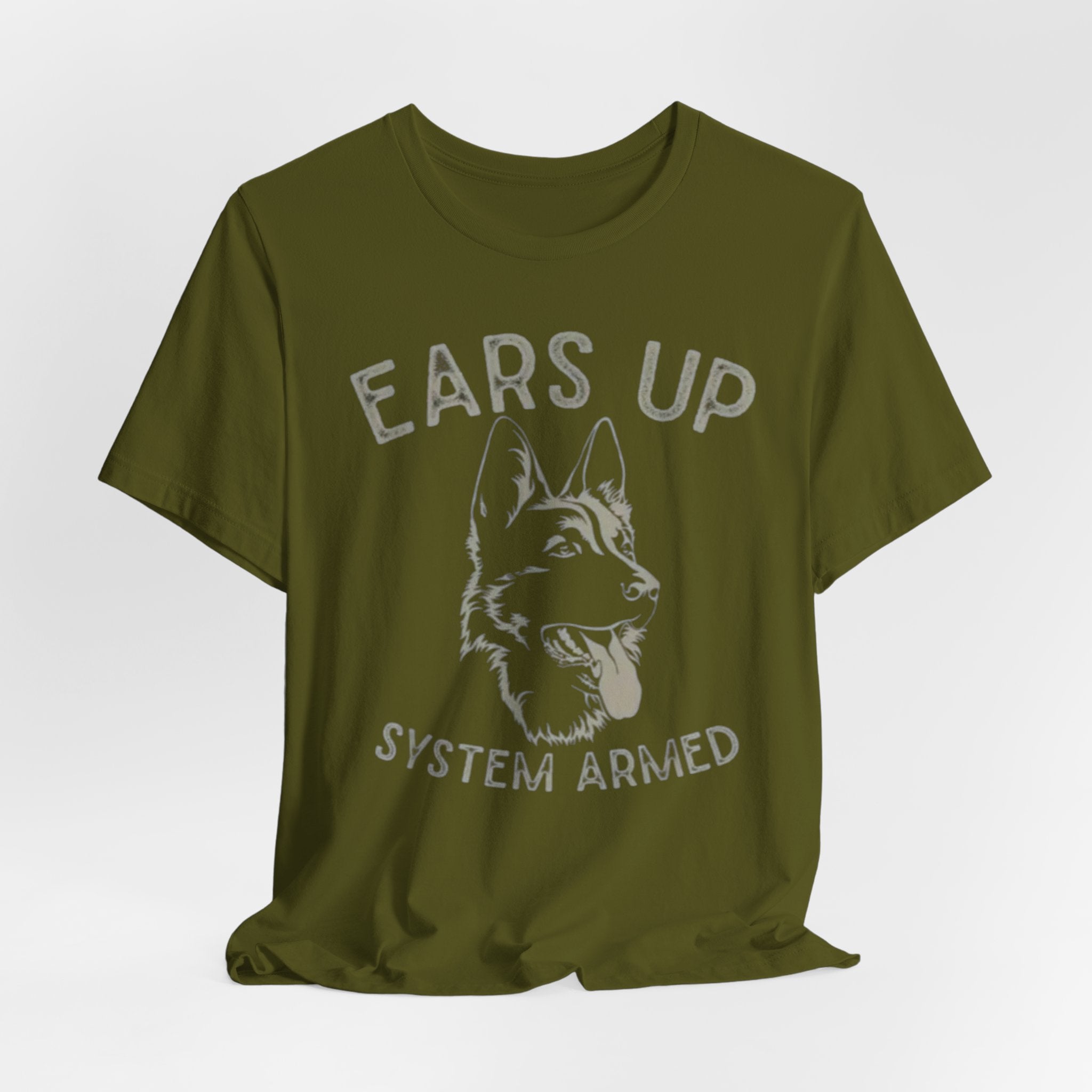 German Shepherd  Ears Up K9 Graphic Tee — "System Armed" German Shepherd Dog Shirt