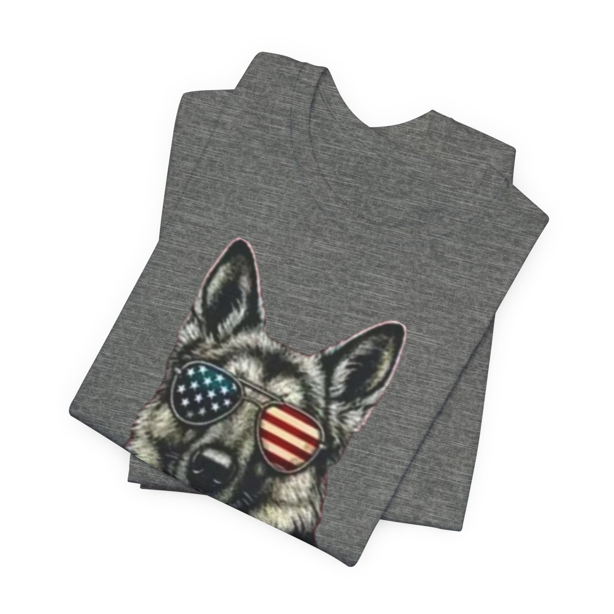 German Shepherd, American Flag Sunglasses German Shepherd T-Shirt
