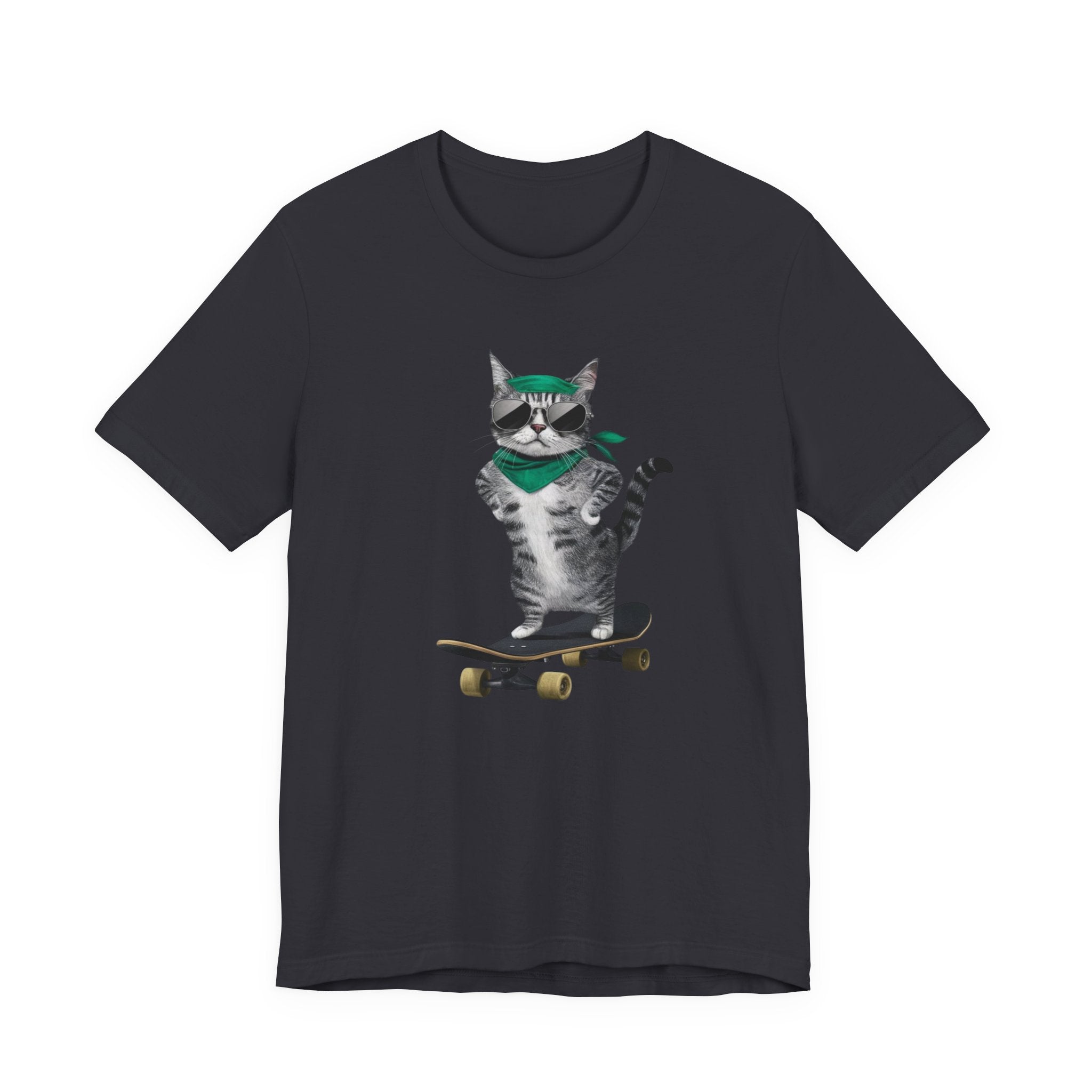 Skateboarding Cat Tee | Cool Cat on Skateboard Shirt