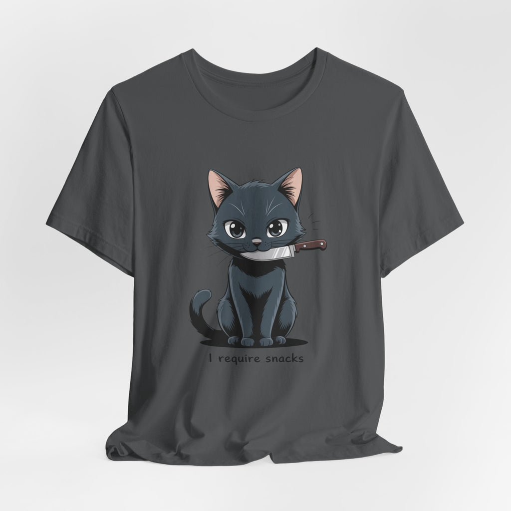 Cute Cat Snack Time Tee, Unisex Cartoon T-Shirt, Pet Lover Gift, Animal Lover Apparel, Funny Cat Shirt, Gift for Cat Owners