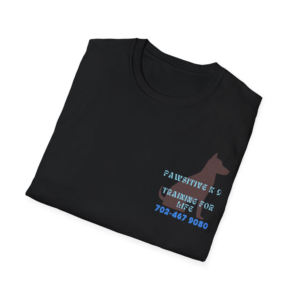 Dog Training T-Shirt — "Pawsitive K-9 Training for Real" with Contact Number, Personalized shirt