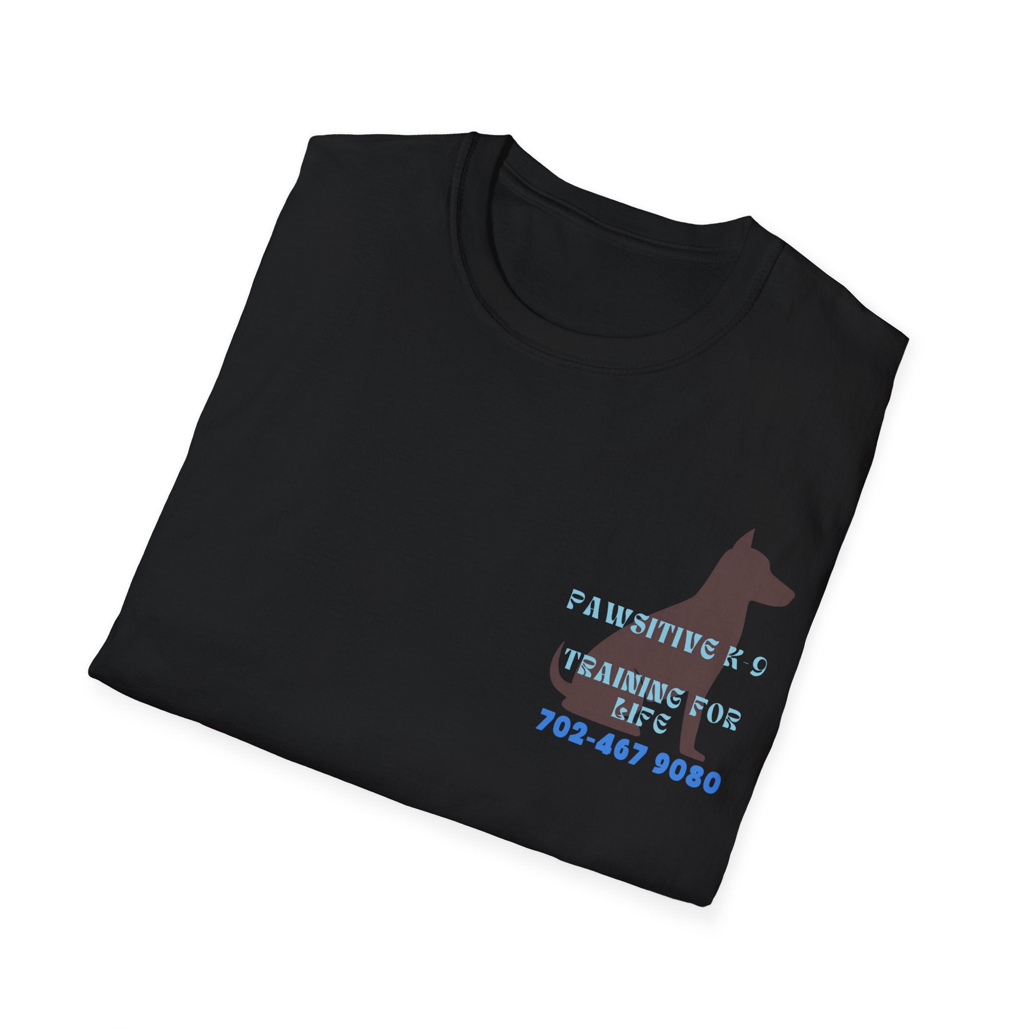 Dog Training T-Shirt — "Pawsitive K-9 Training for Real" with Contact Number, Personalized shirt