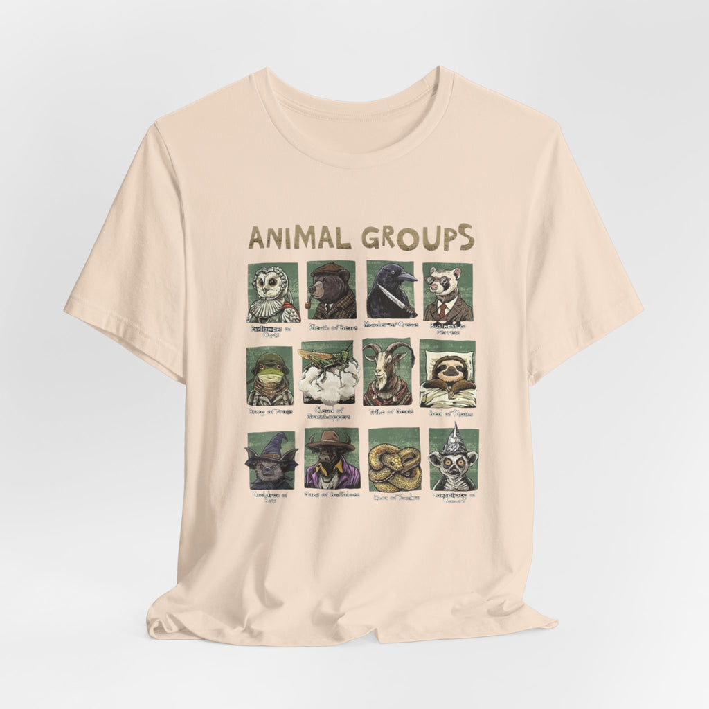 Animal Groups tee | Vintage animal illustrations grid