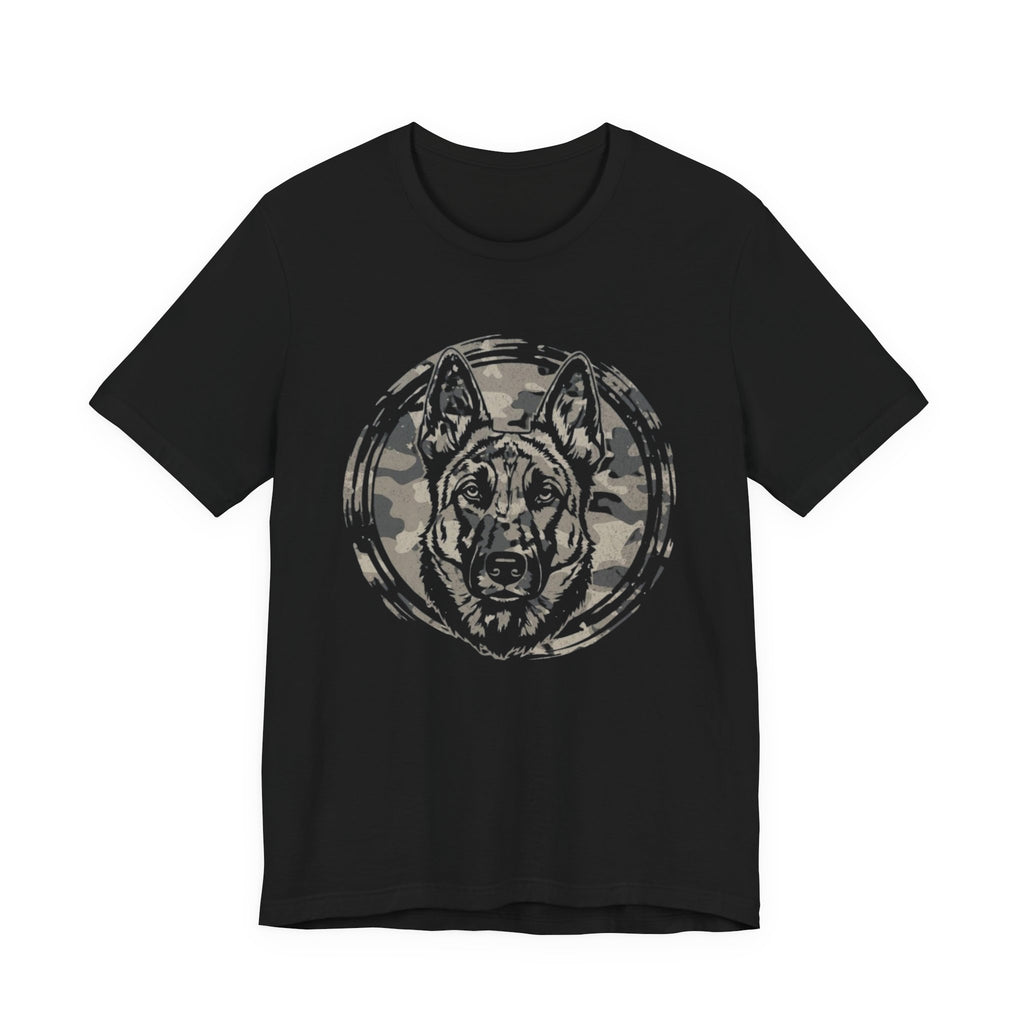 Belgian Malinios Graphic Tee – Camo Circle German Shepherd T‑Shirt