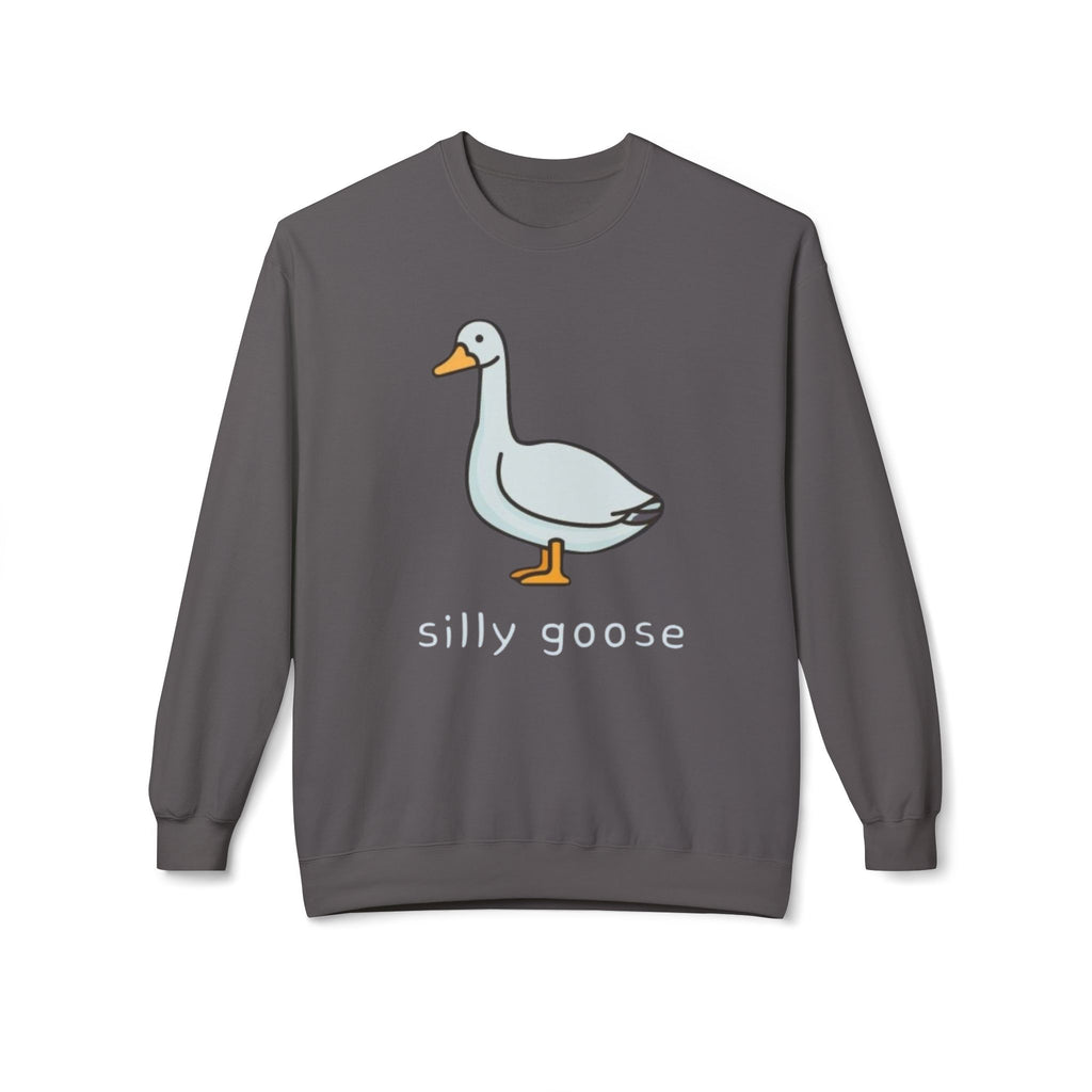 Silly Goose Illustration Sweatshirt | Cute Duck Cartoon Crewneck