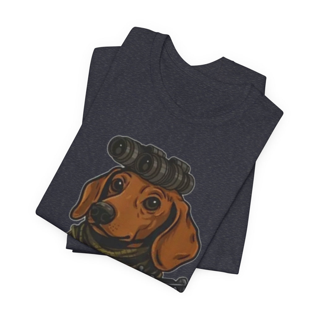 Dachshund Tactical Tee — Cute Sniper Dog Graphic T-Shirt