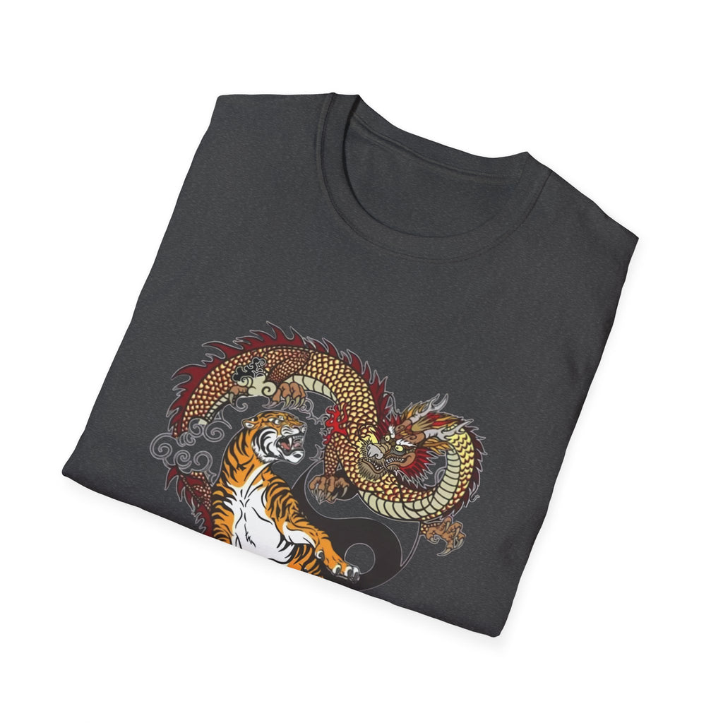 Tiger and Dragon Yin Yang T-Shirt — Asian Tattoo Style Graphic Tee