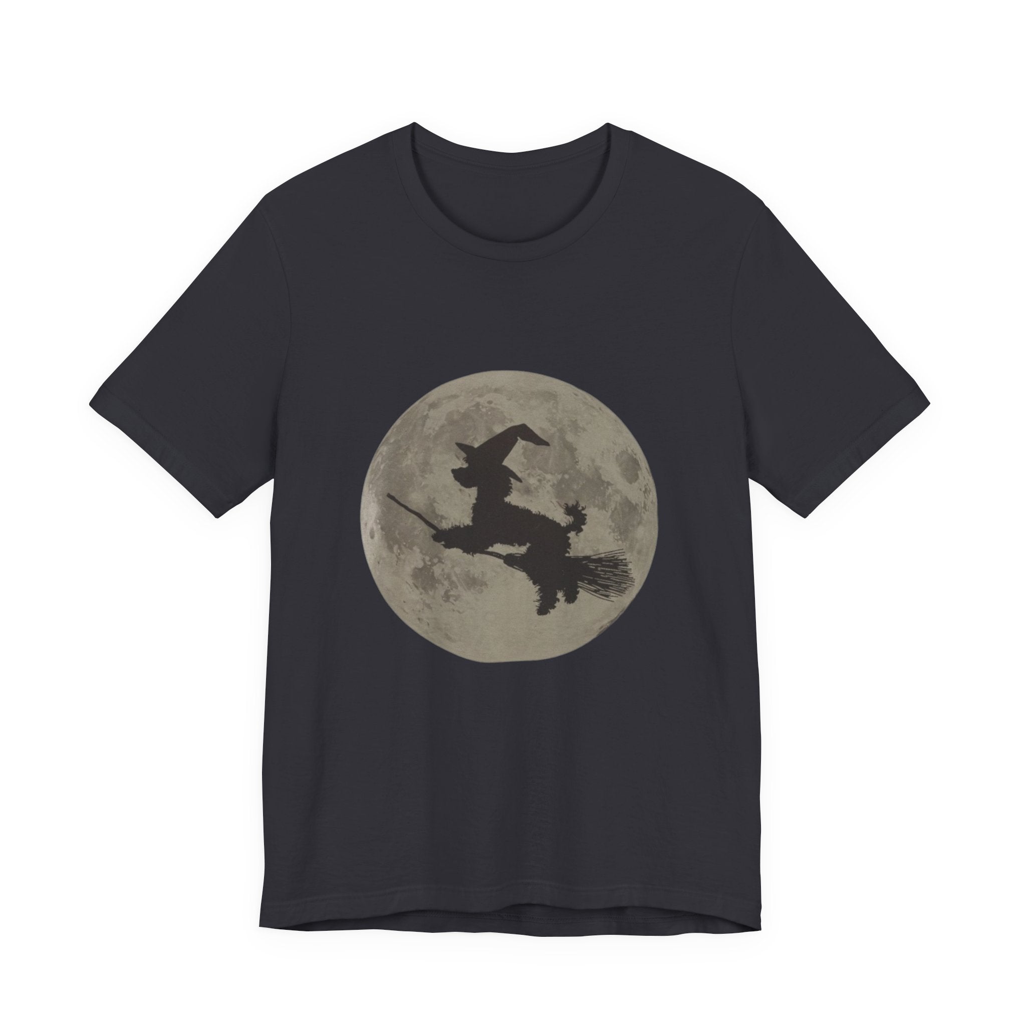 Poodle tee, Witchy Moon Graphic Tee, Spooky Halloween Shirt, Unisex Tee for Fall, Witch Costume Top, Magical Gift for Her