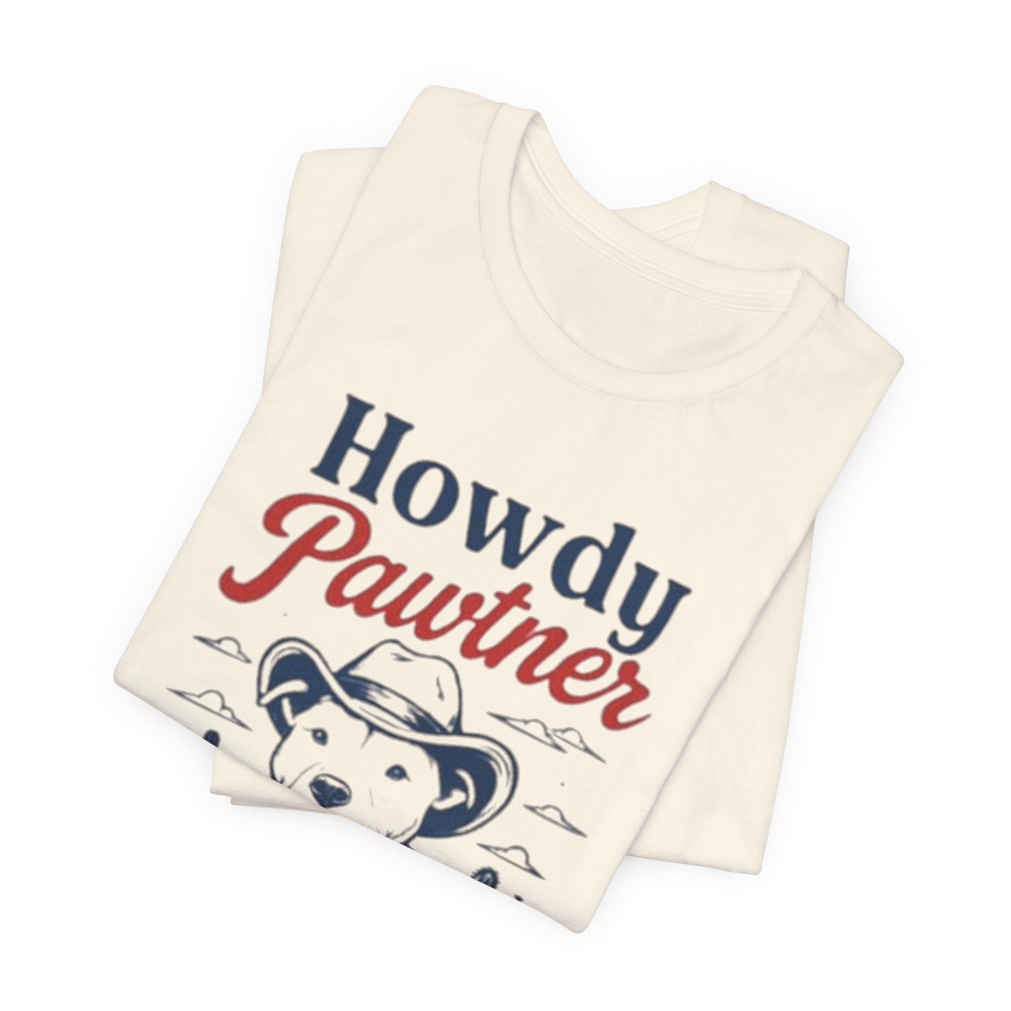 Howdy Pawtner Dog Cowboy Tee | Pit bull tee,Western Cactus Puppy Illustration