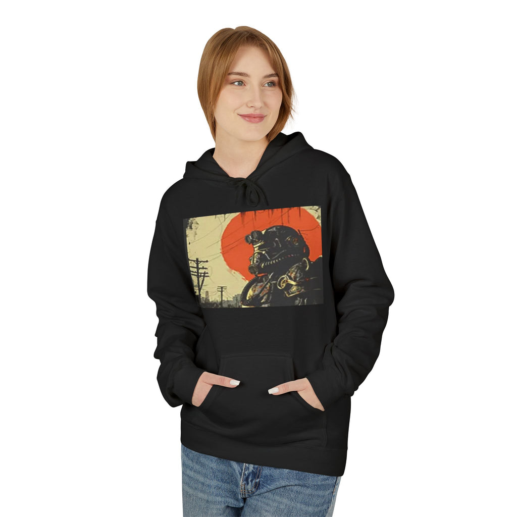 Vintage Biker Skull Hoodie , Fallout Hoodie— Sunset Rider Graphic Pullover
