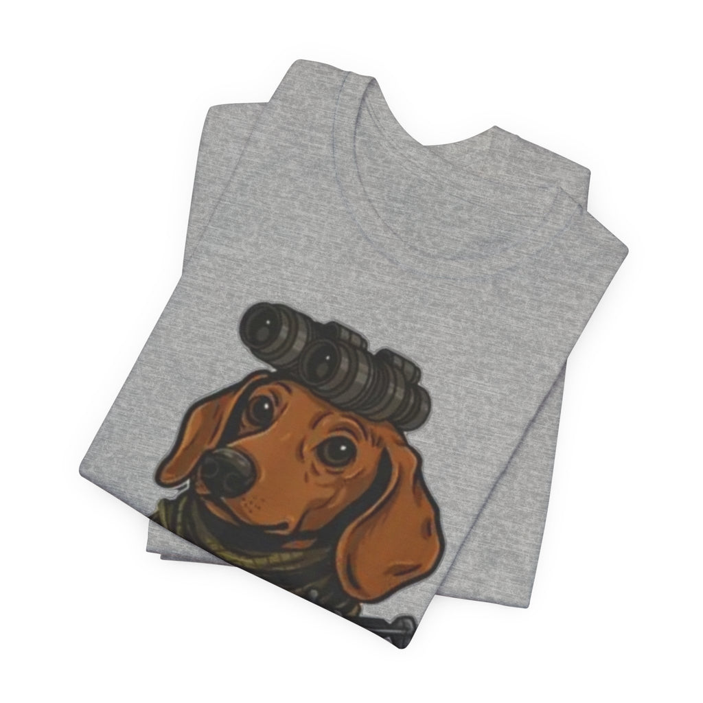 Dachshund Tactical Tee — Cute Sniper Dog Graphic T-Shirt
