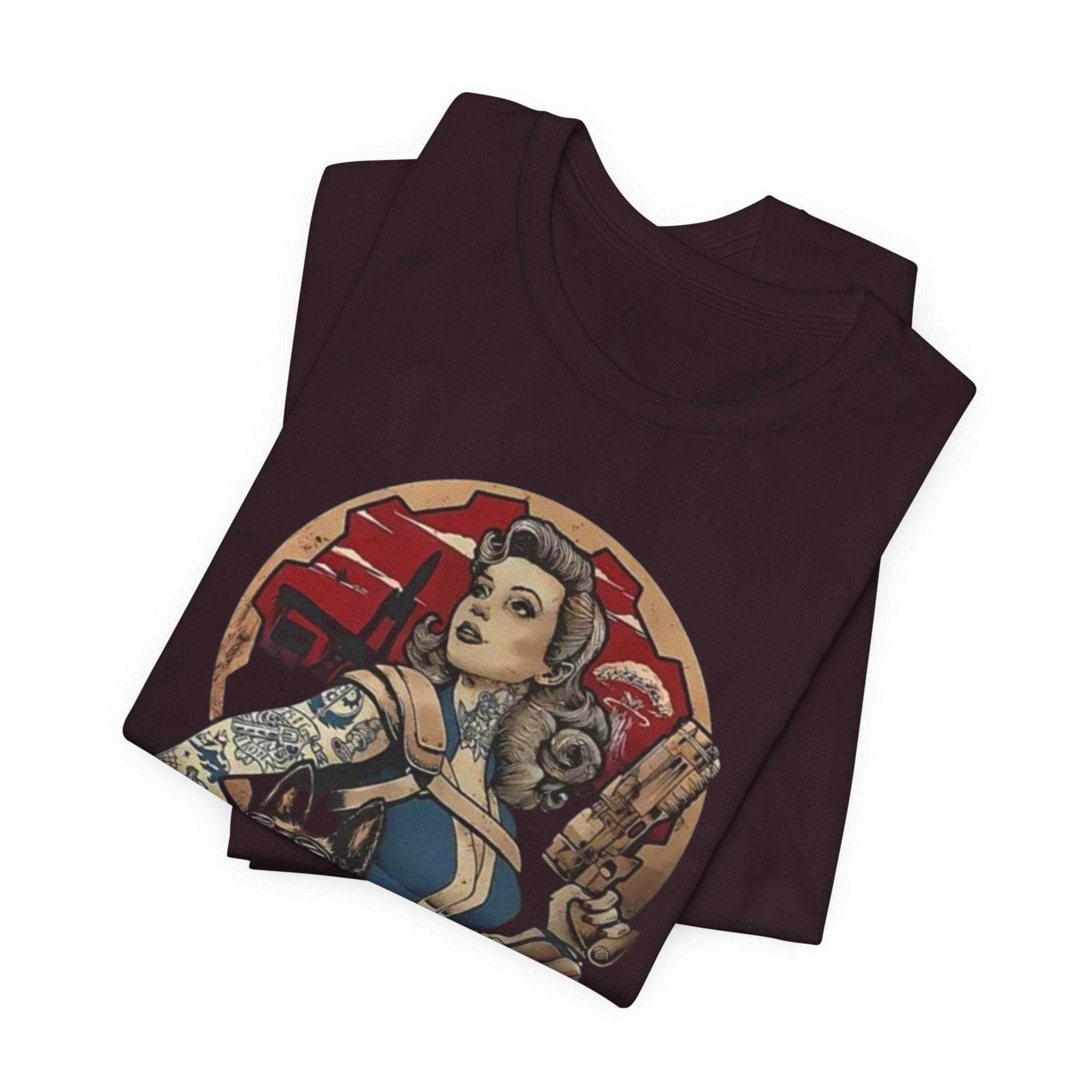 Fallout Pin-Up T‑Shirt — Vintage Vault Girl Retro Video Game Tee