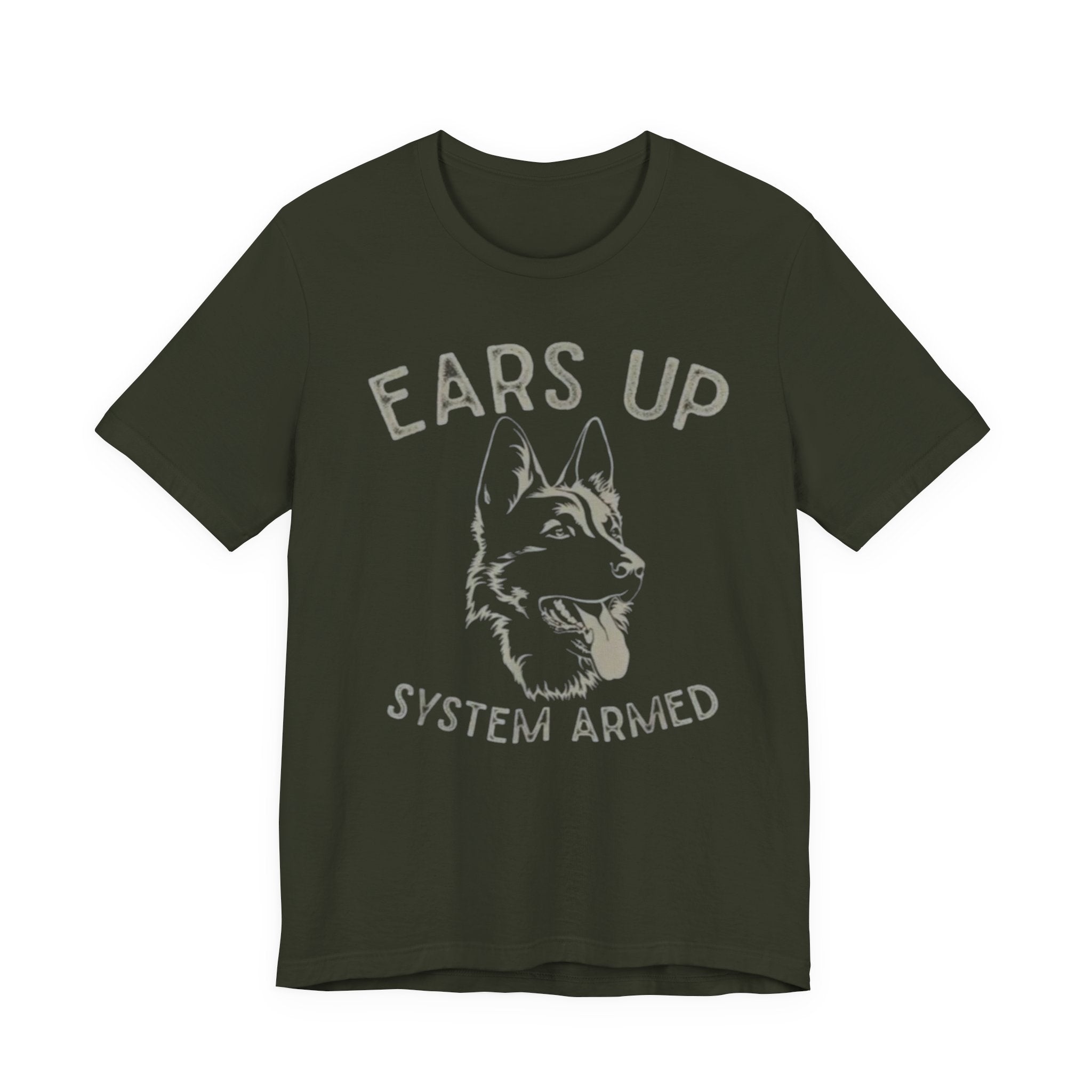 German Shepherd  Ears Up K9 Graphic Tee — "System Armed" German Shepherd Dog Shirt