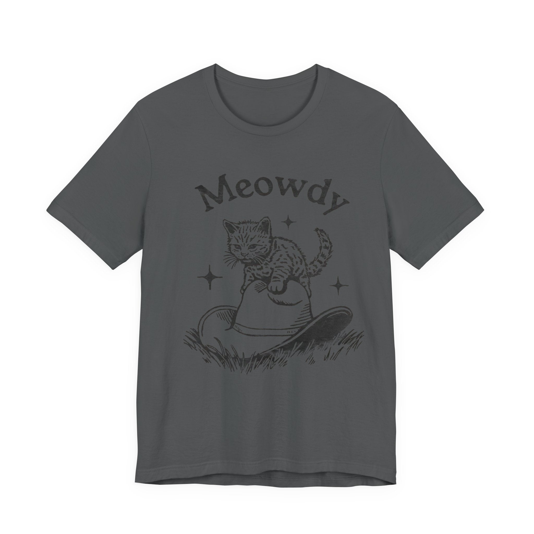 Cute Cat Meowdy Tee, Unisex Short Sleeve T-Shirt, Gift for Cat Lovers, Pet Owner Fashion, Funny Cat Humor, Comfortable Everyday Wear