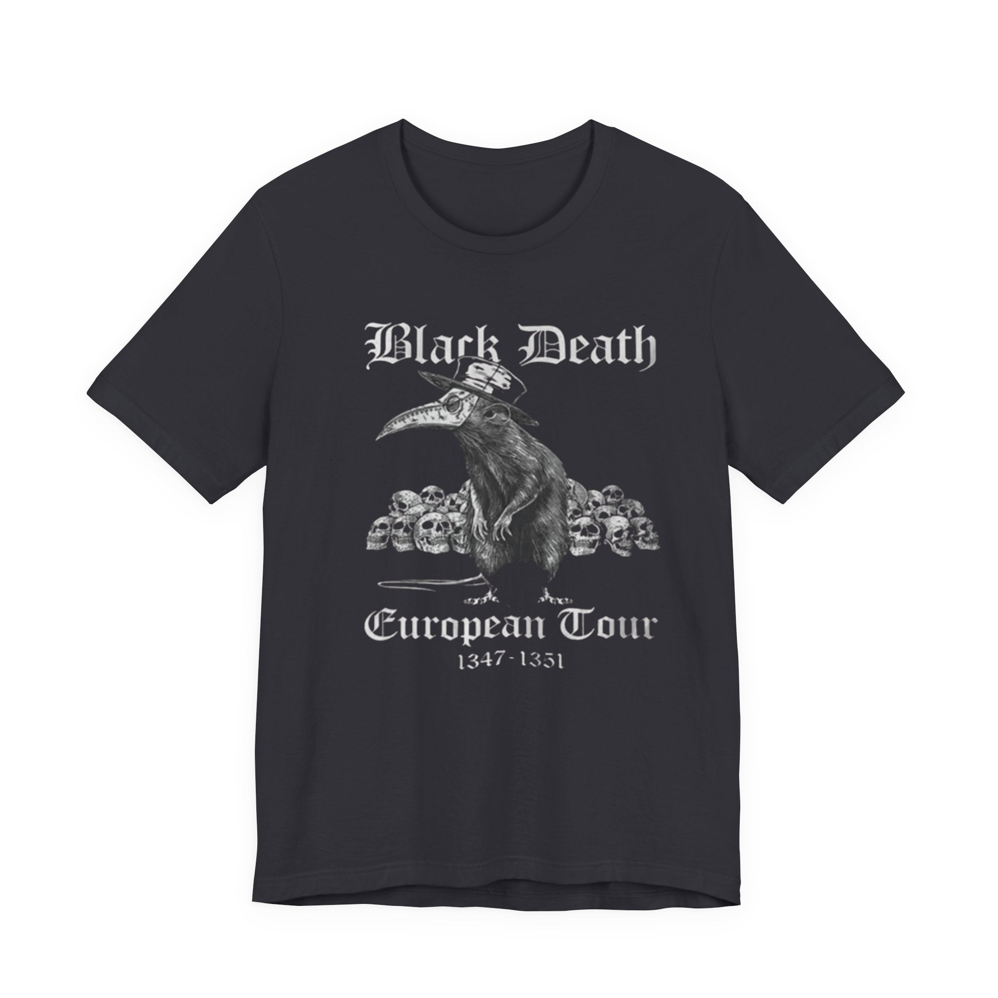 Black Death Plague Doctor crow European Tour T-Shirt | 1347-1351 gothic tee