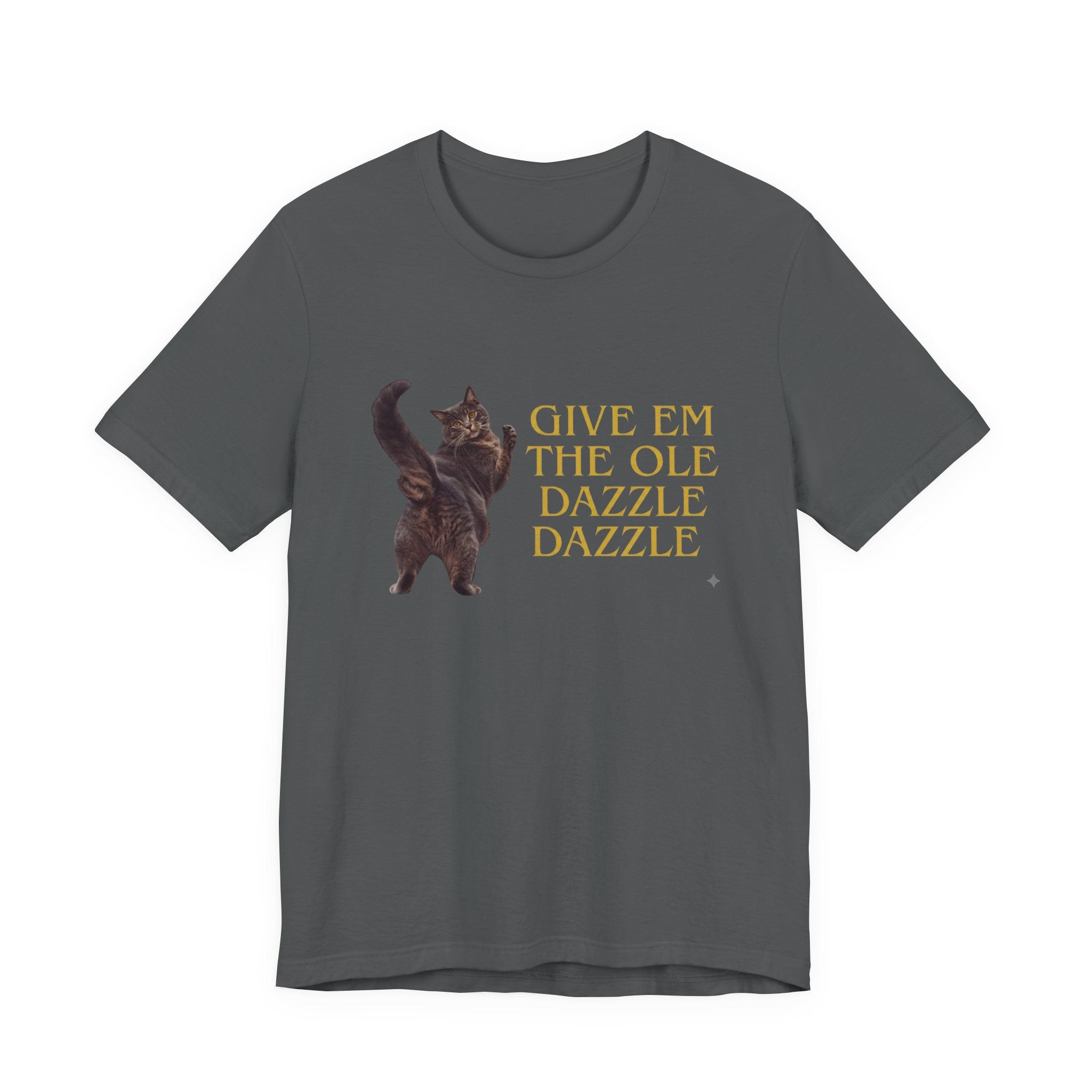 Give 'Em the Ole Dazzle Dazzle Cat T-Shirt | Retro Cat Illustration